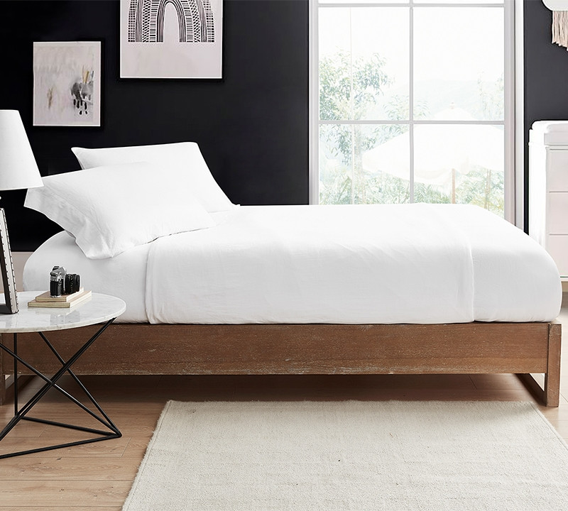 Classic White Stylish Queen Bedding Sheets Made in Portugal High