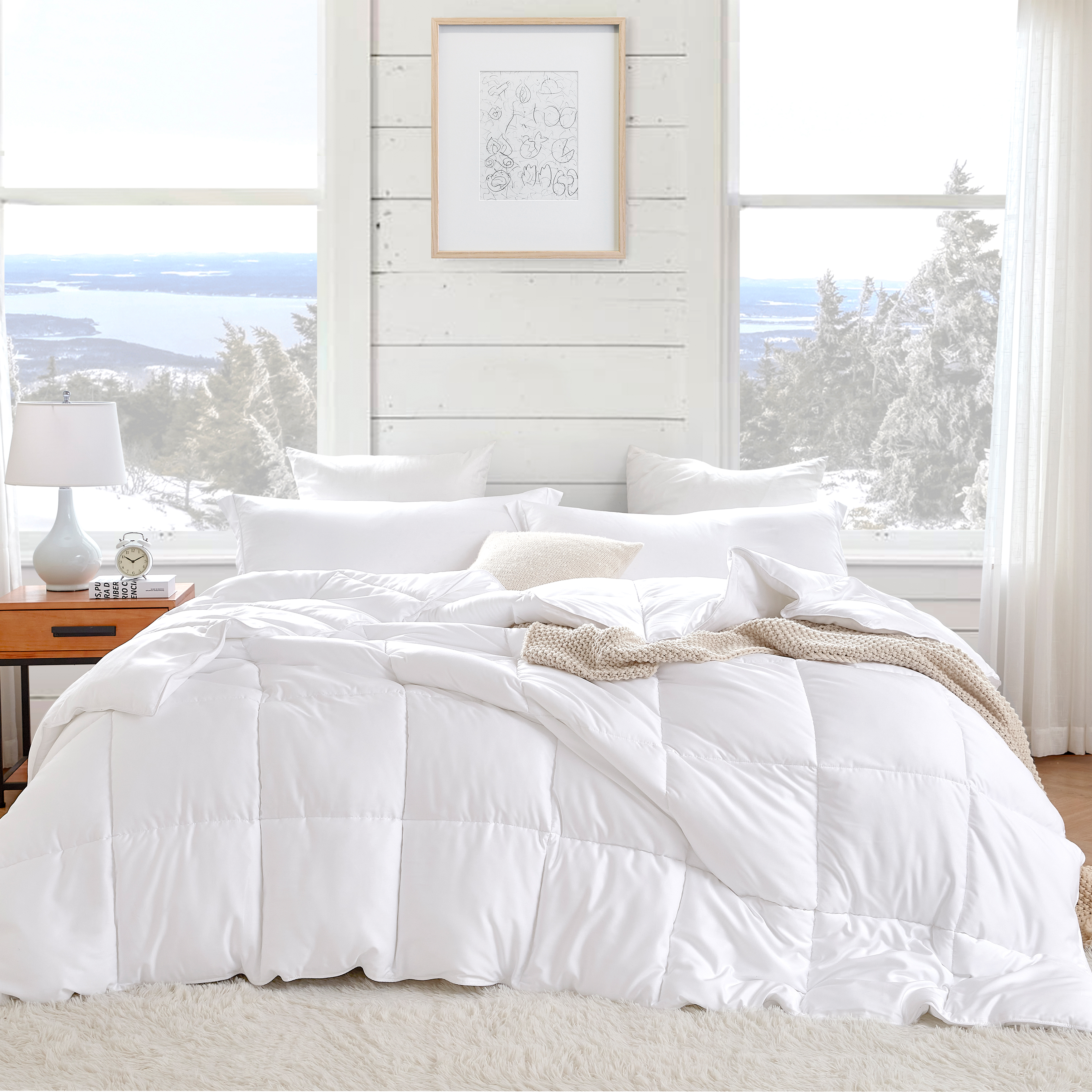 Snorze Cloud Ultra Cozy Bamboo Pure White Oversized King Cooling Coma Inducer Bedding Blanket