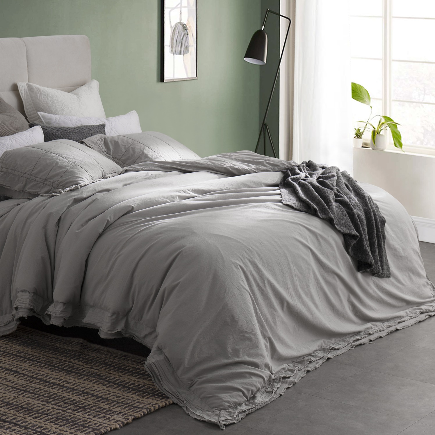Extra Large Full Queen Duvet Cover Sized Extra Long and Extra Wide for Full or Queen Oversized Comforters