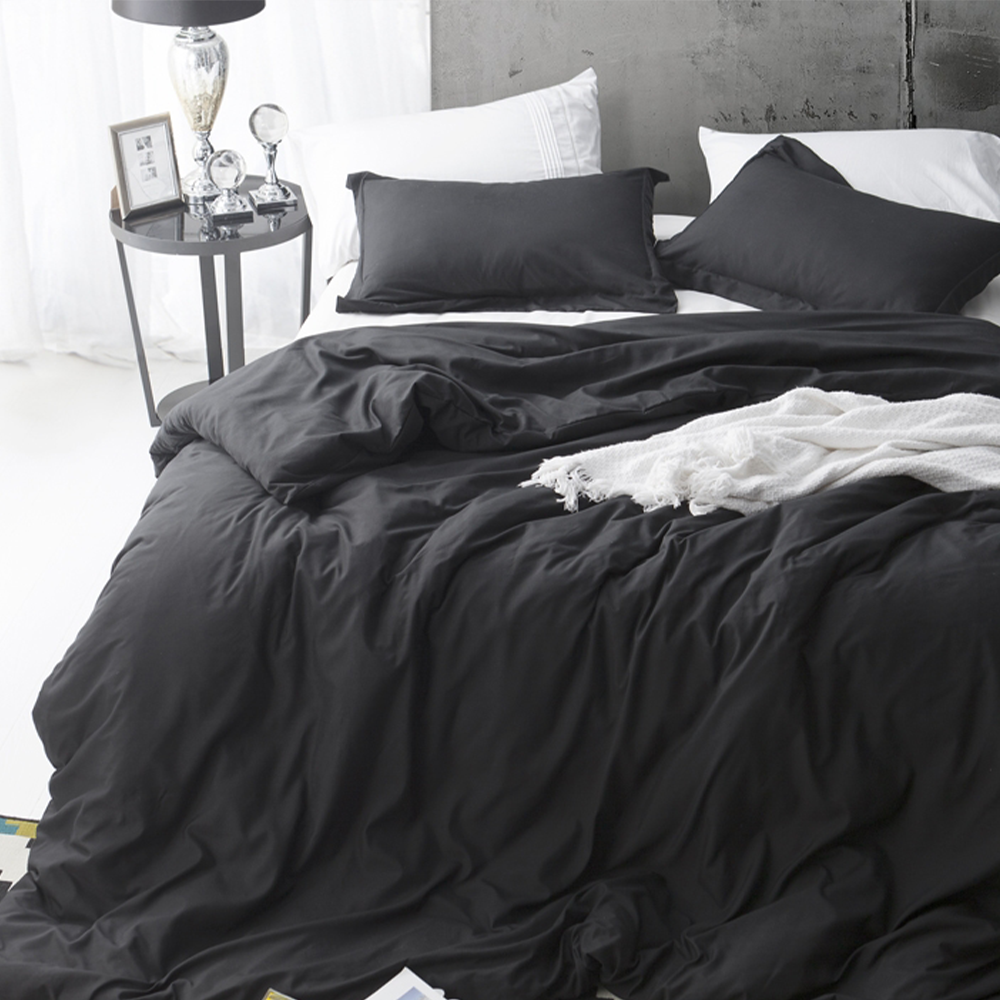 Ultra Soft Microfiber Bedding Essentials Cozy Queen Duvet Cover 3 Piece Queen Bedding Set with Black Pillow Shams