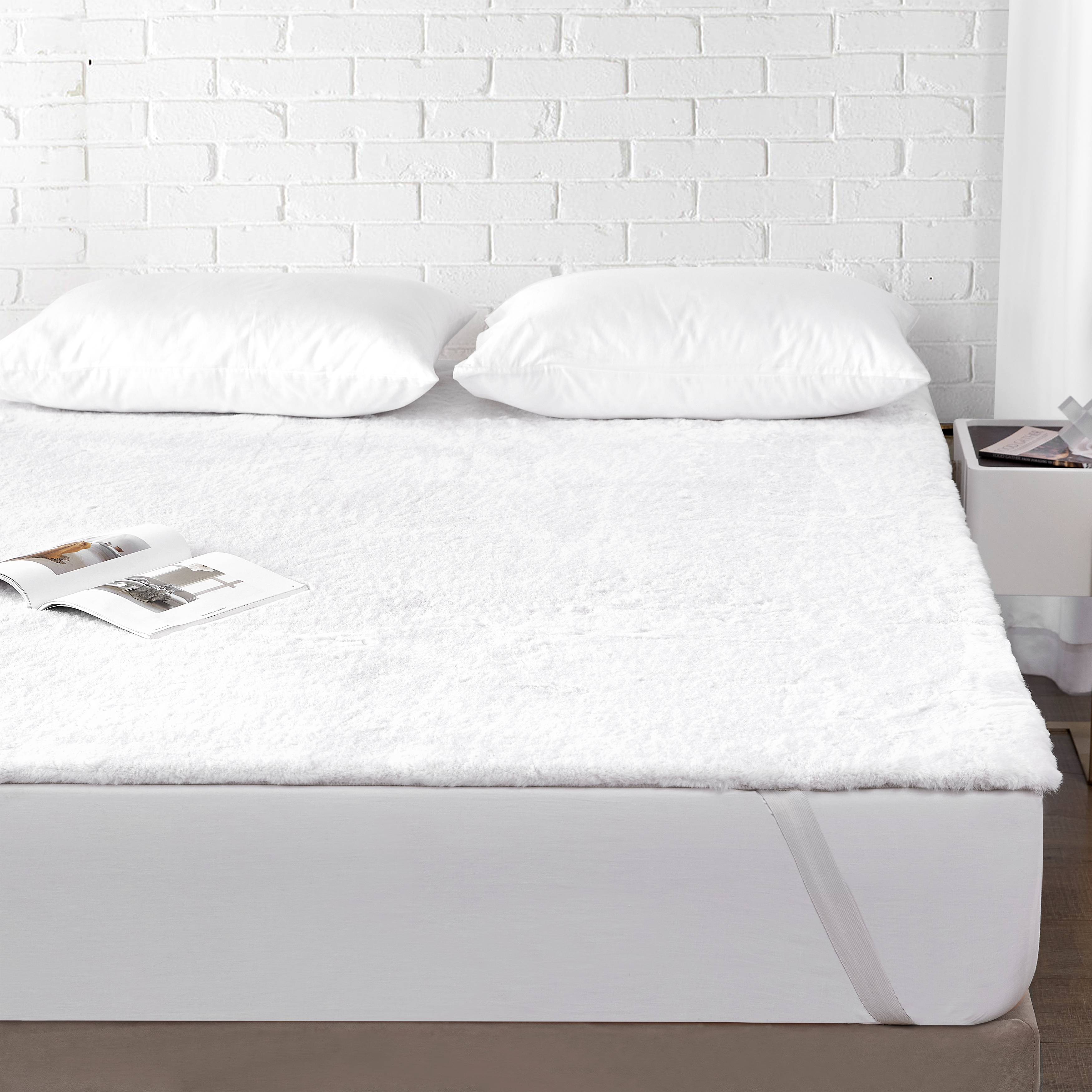 Cozy Faux Fur Plush Bed Topper Coma Inducer Luxury Bedding Essentials for All Bed Sizes