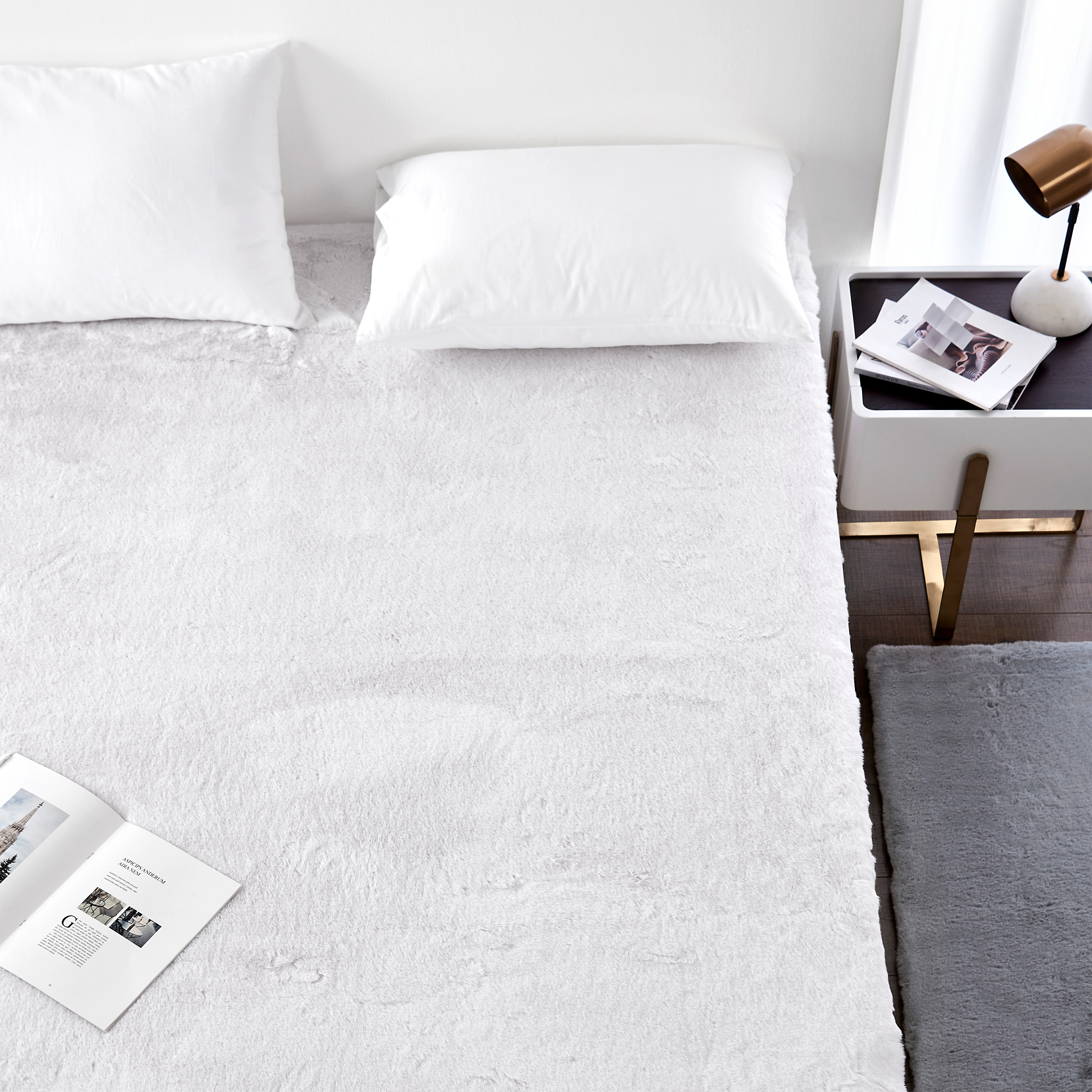 Ultra Soft XL Full Bedding Accessories Faux Fur Bed Topper for Extra Large Full Mattress