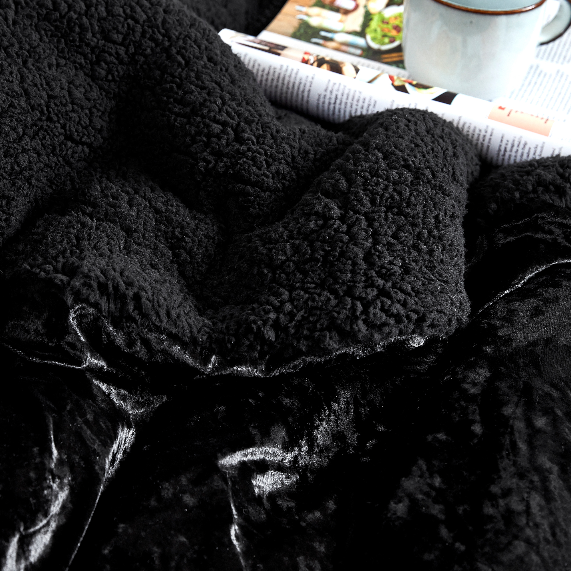 Velvet Crush - Coma Inducer® Oversized Twin Comforter - Champagne Black