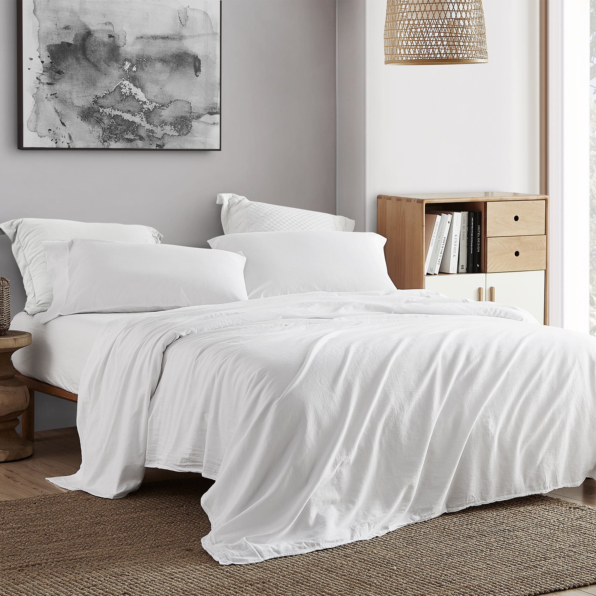 300TC Saudade Portugal Queen Sheet Set - Washed Sateen