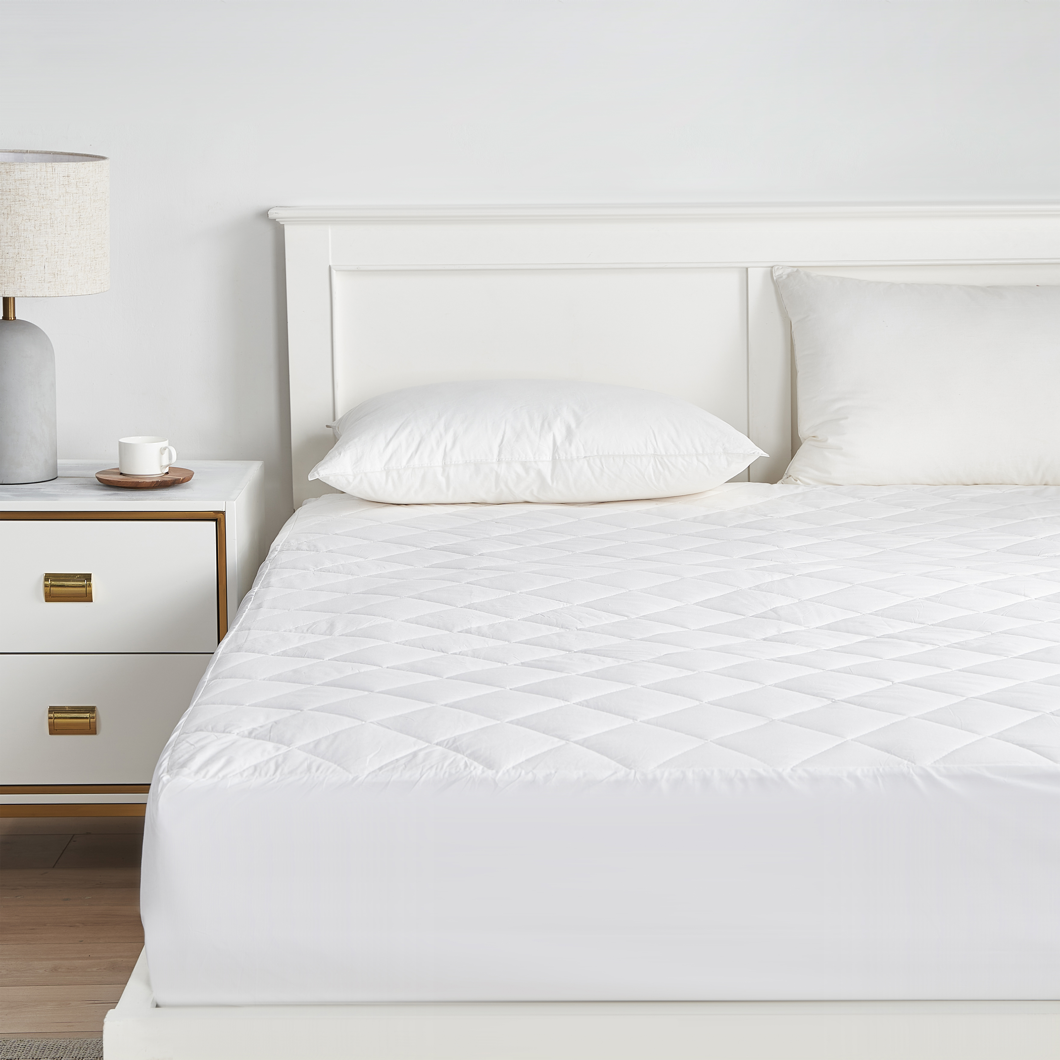 Cal King 100% Cotton Fill and Cotton Skirt California King Mattress Pad