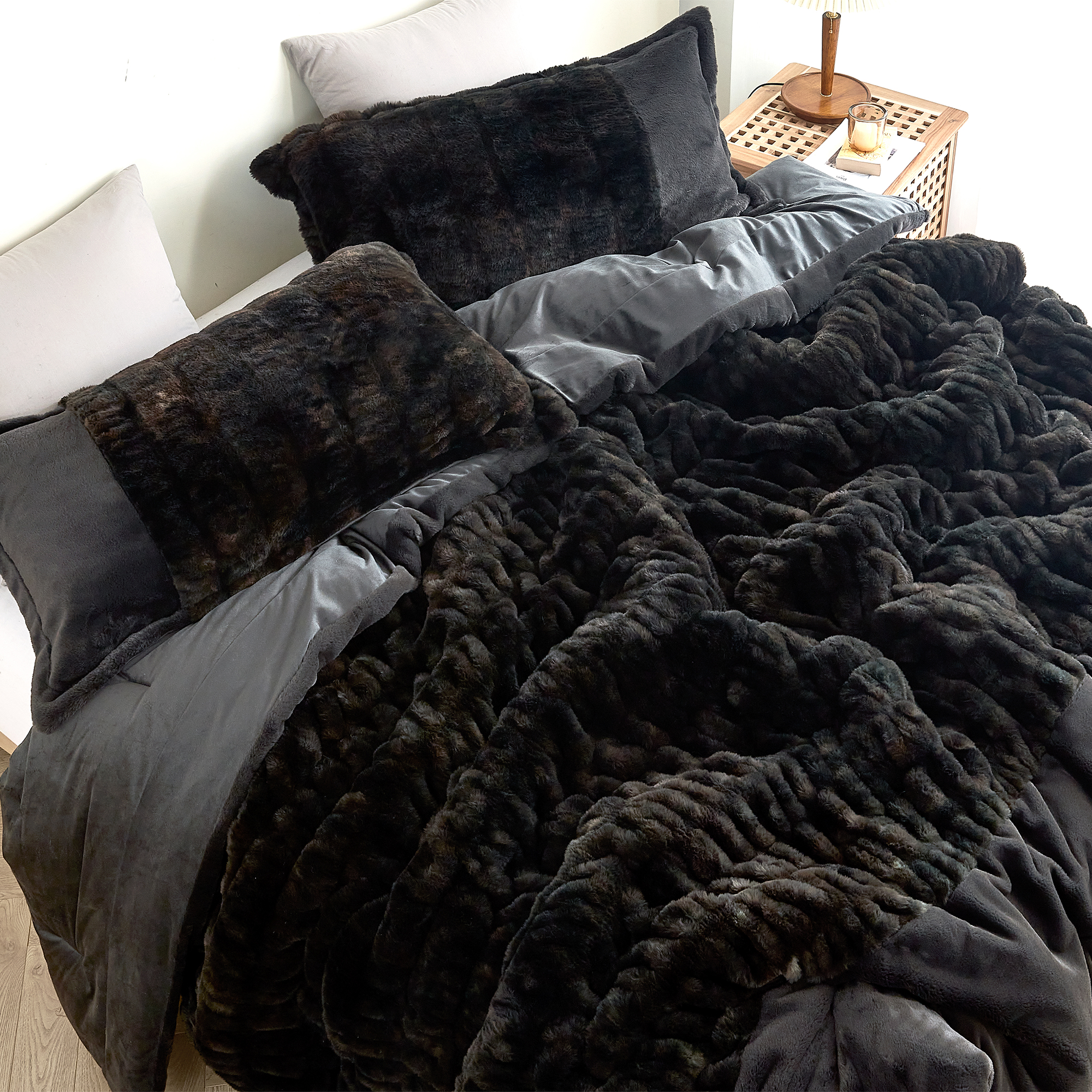 Cruelty Free Faux Fur Plush Comforter Sets Made with Ultra Soft Bedding Materials