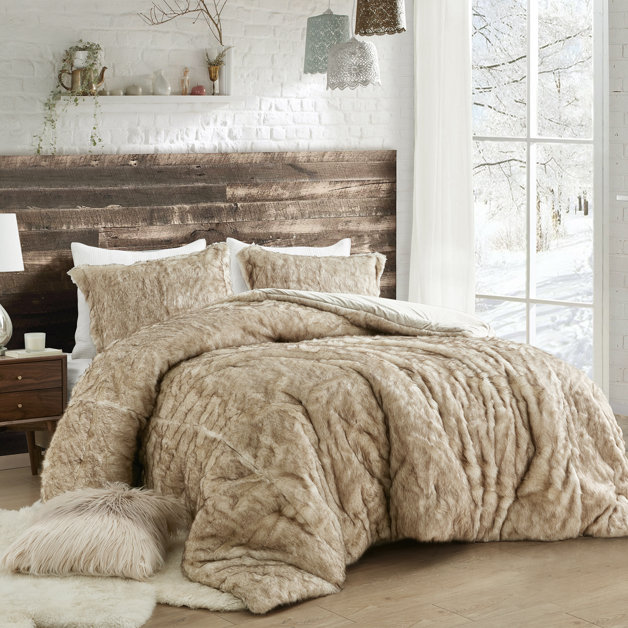 Coma Inducer® Oversized Twin Comforter - Arctic Bear - Tundra Brown