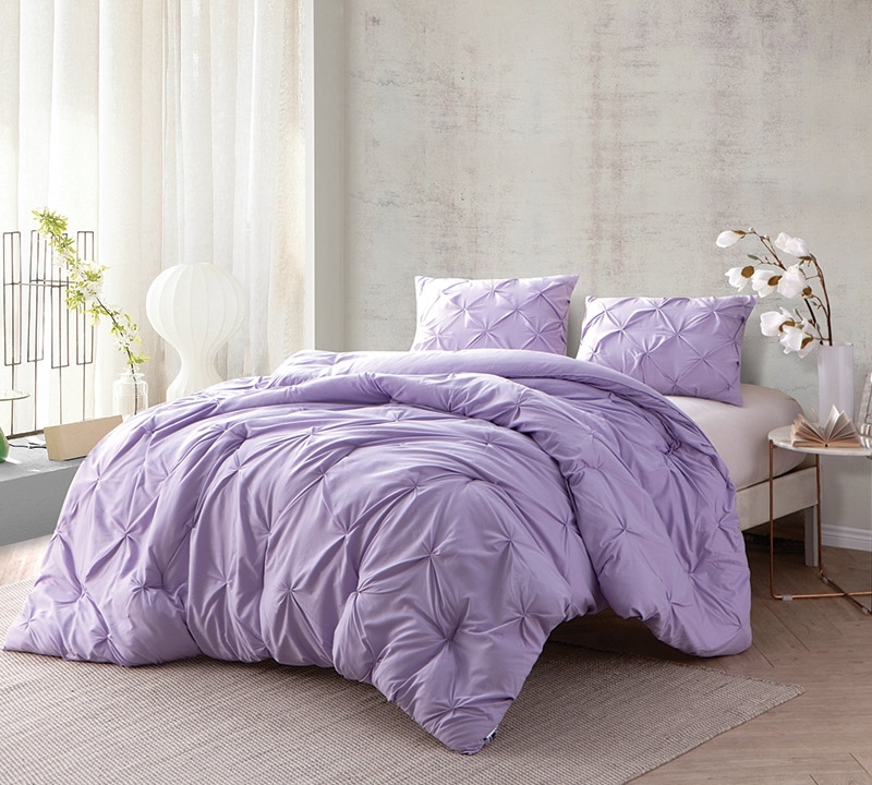 Orchid Petal Pin Tuck Full Comforter - Oversized Full XL Bedding