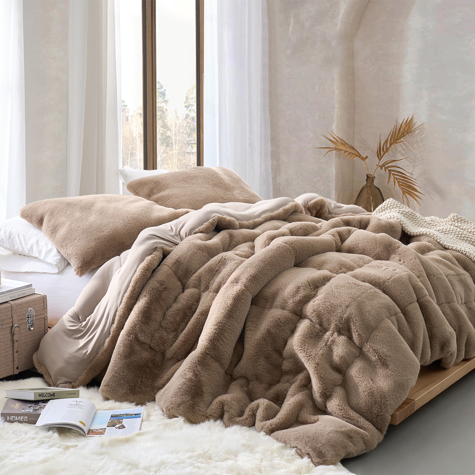 Cobblestone Tan Brown Queen XL Plush Comforter