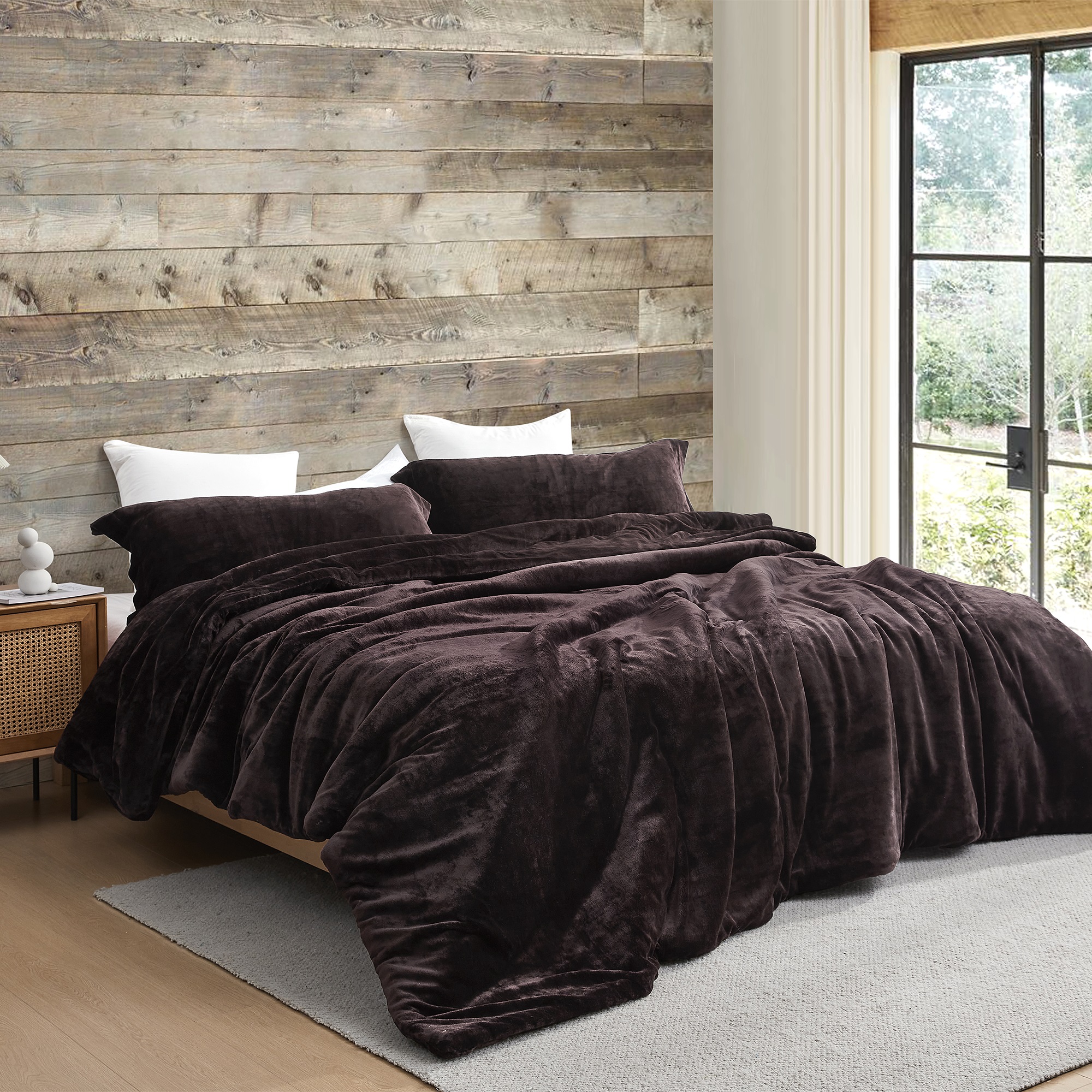Easy to Match Neutral Brown Queen Extra Large Plush Comforter Set