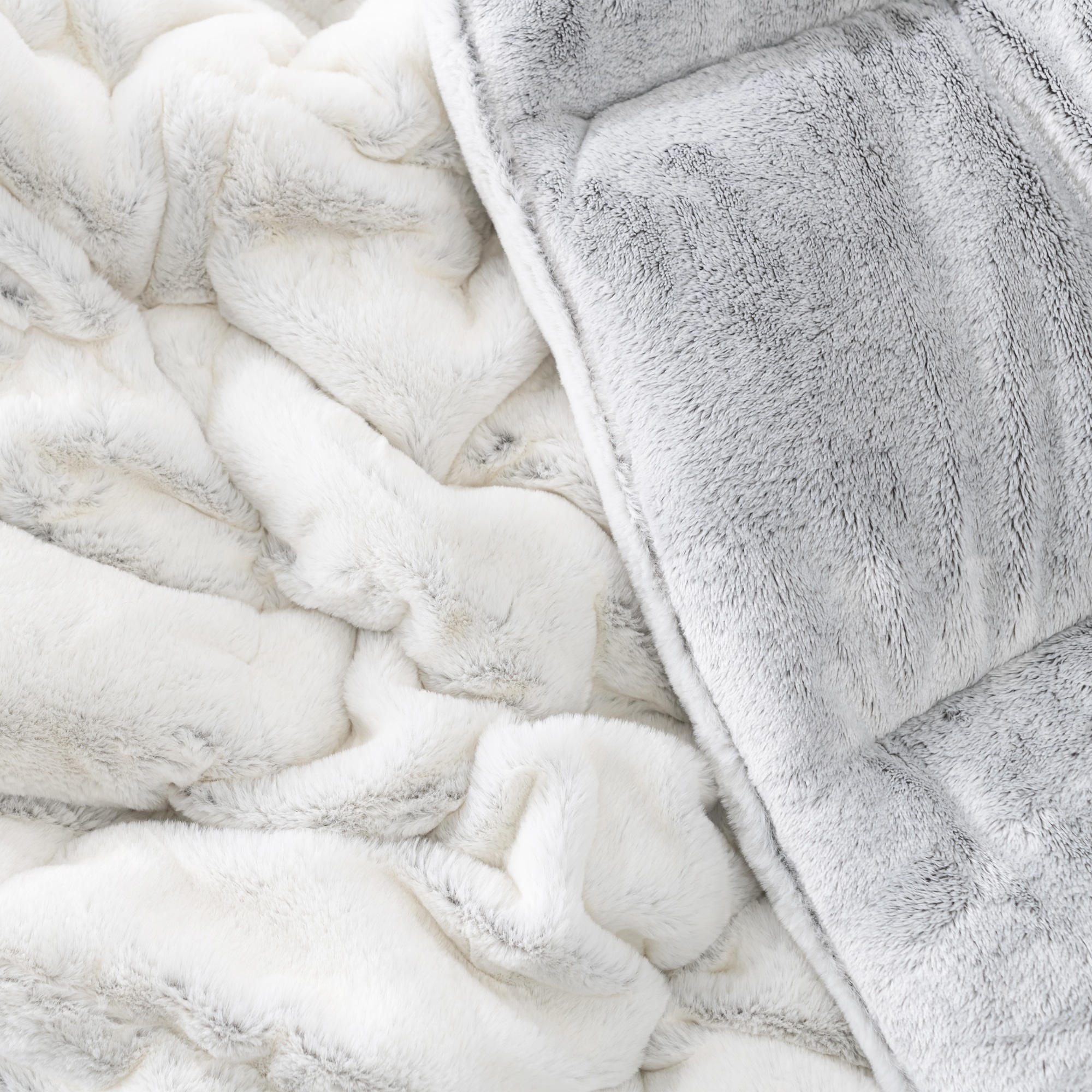 Multicolor XL Twin, XL Queen, or XL King Bedding Set Pure Whiteout and Frosted Chocolate Best Selling Chunky Bunny Blanket