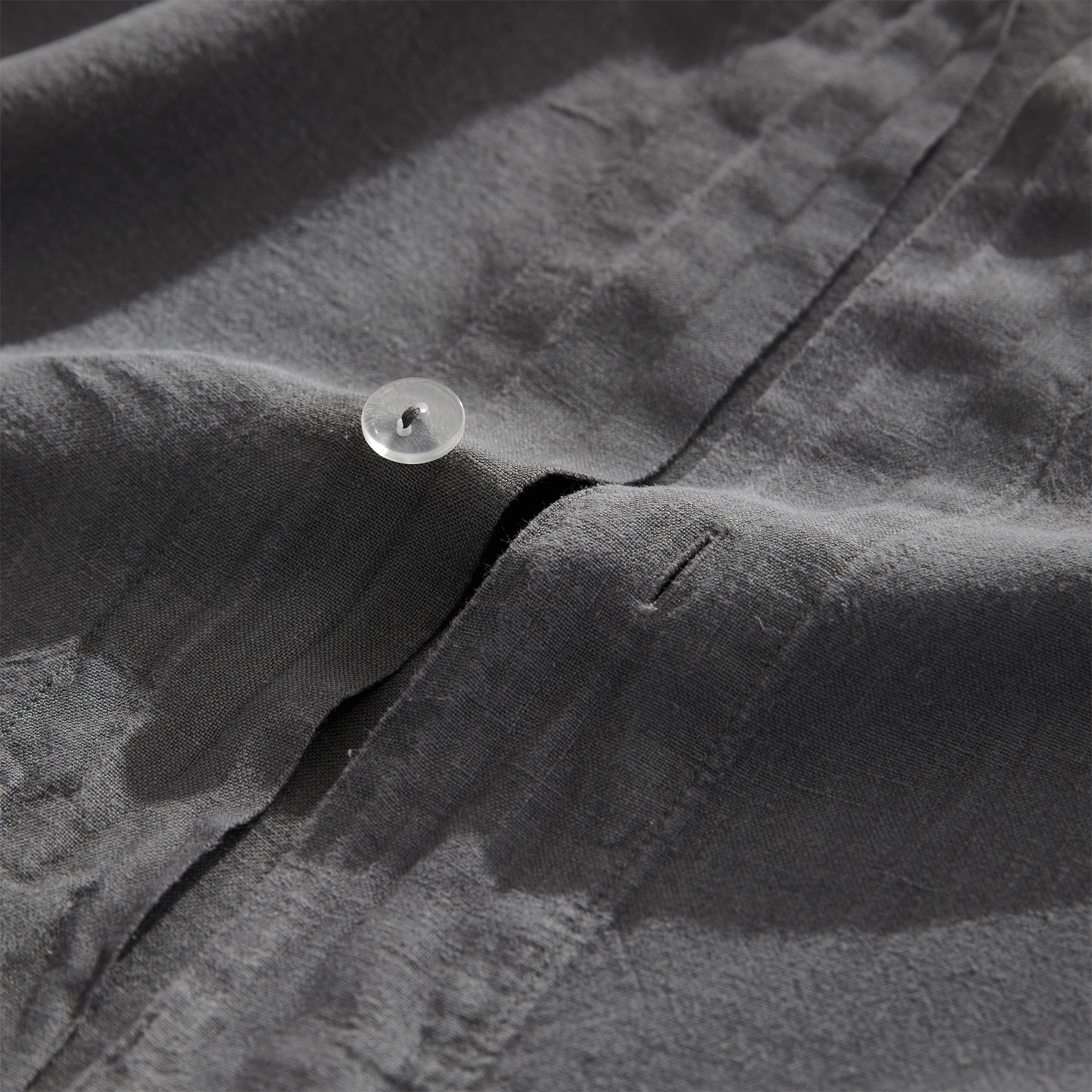 Dark Sky Reserve - Portugal Made 100% Linen Oversized Duvet Cover - Charcoal Gray