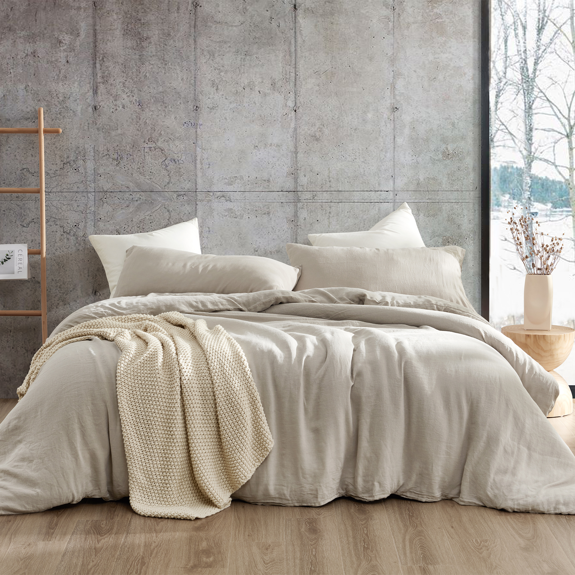  Bedsure Linen Oversized King Duvet Cover - Soft
