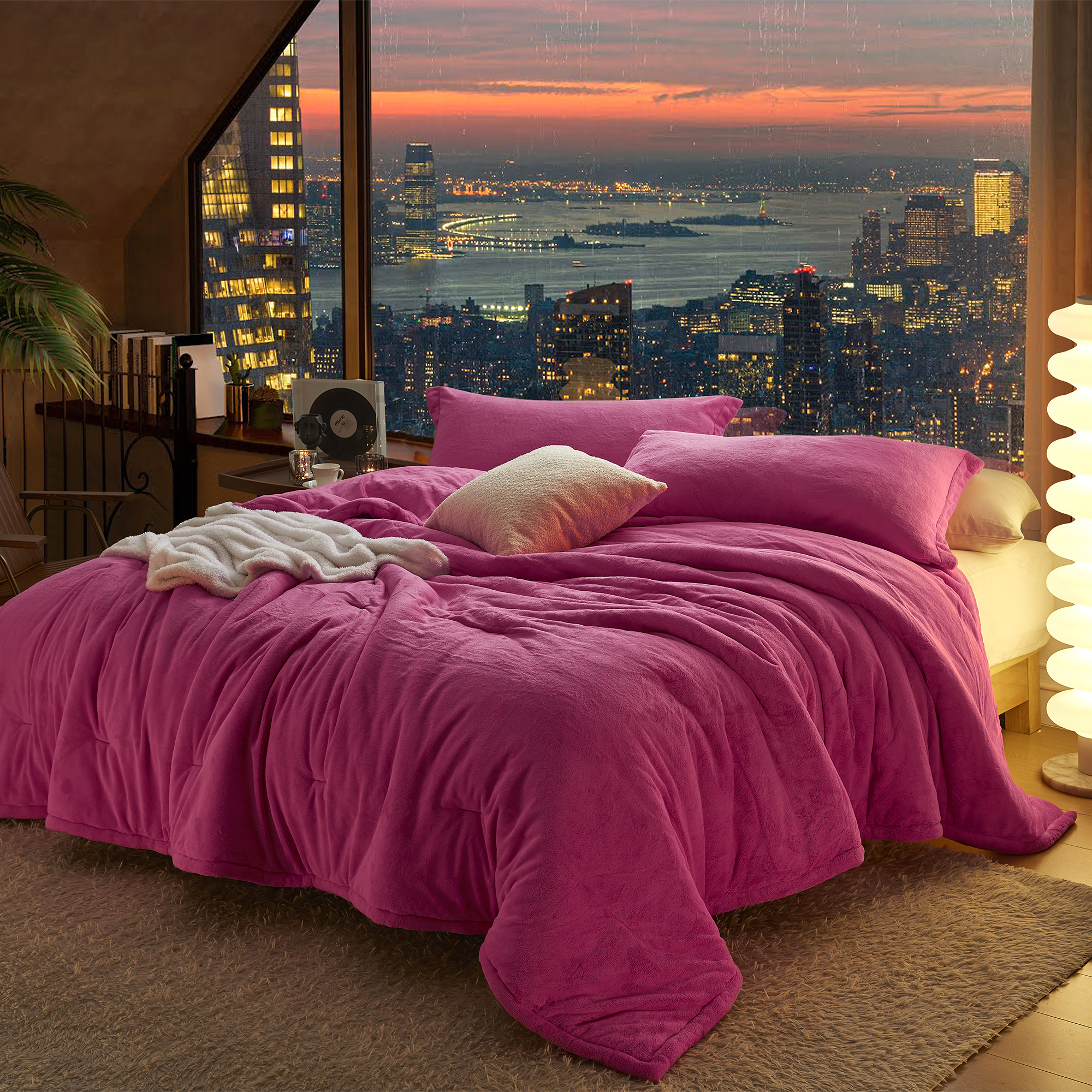 Neon Nights - Coma Inducer® Oversized Queen Comforter - Neon Pink