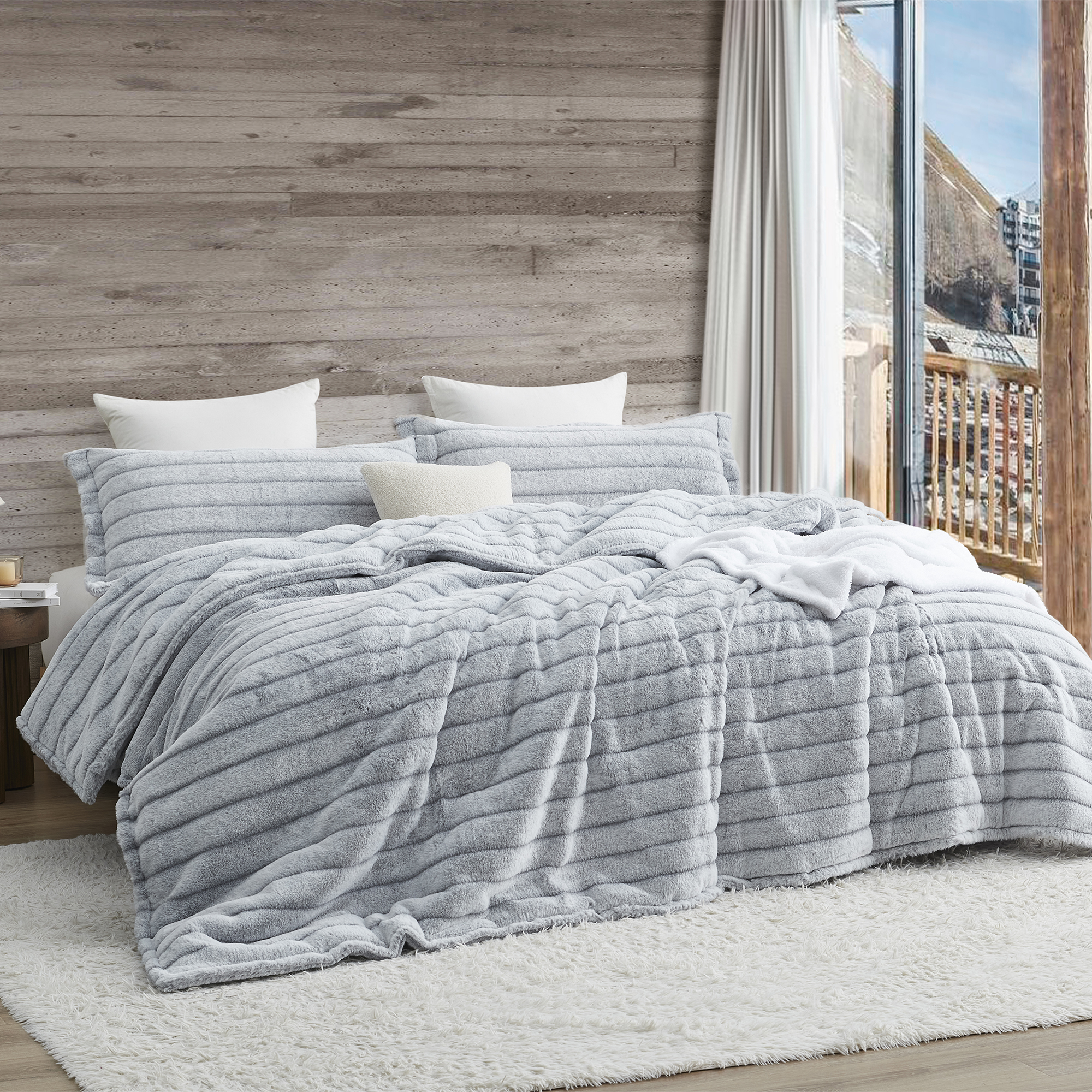 Softer than Soft - Coma Inducer® Oversized Comforter - Frosted Gray Stripe