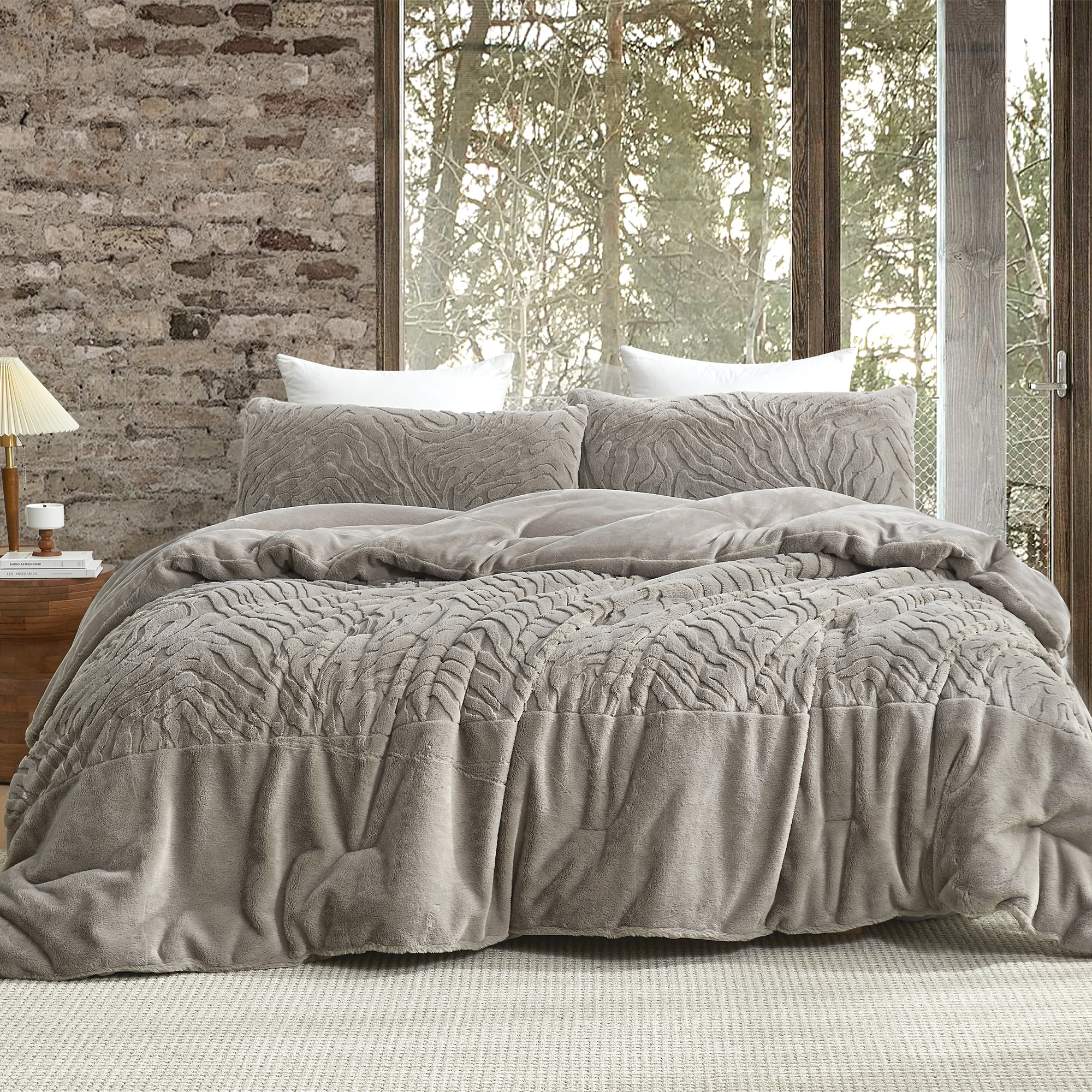 Faded Zebra - Coma Inducer® Oversized Comforter - Pepper Taupe Gray