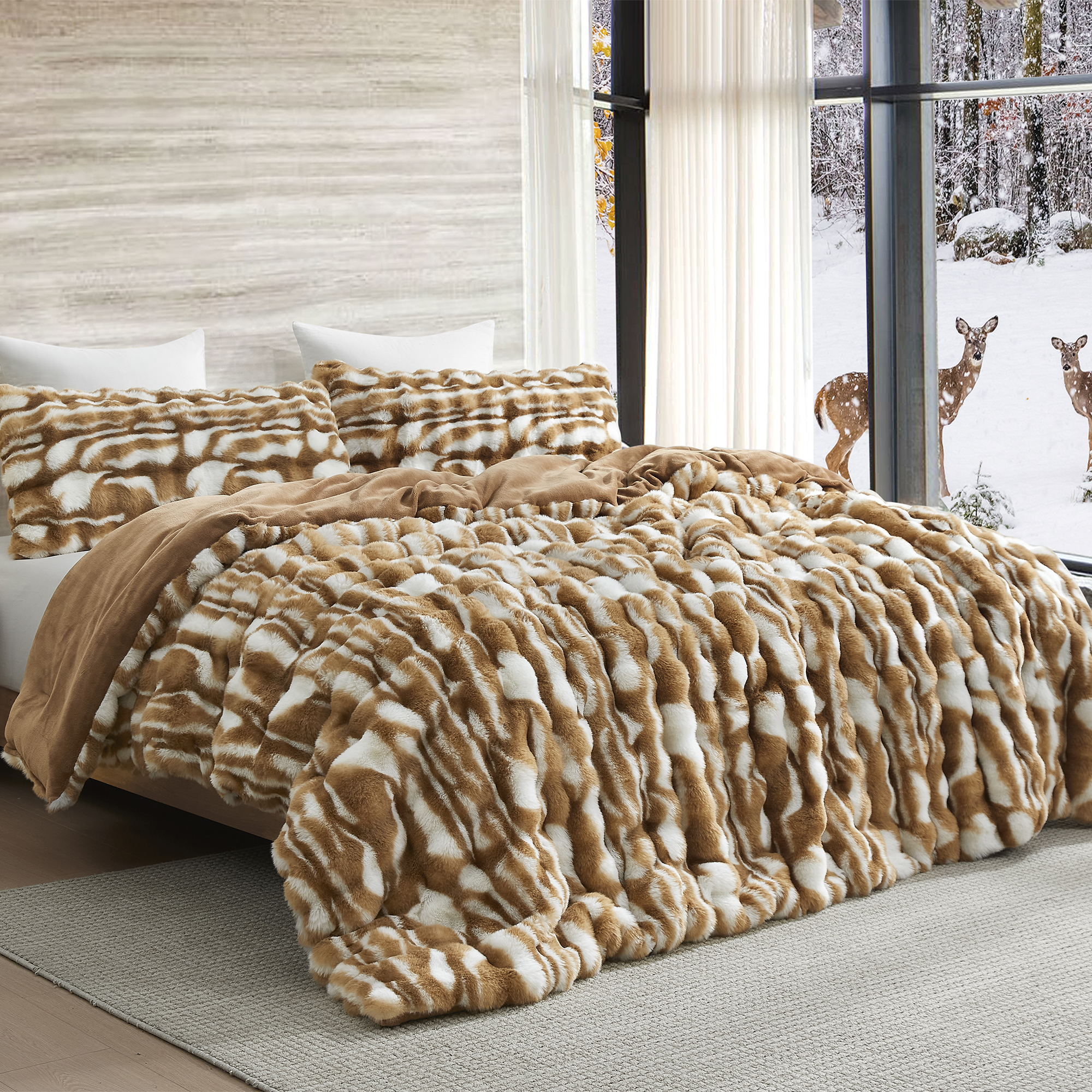 Oh Deer - Coma Inducer® Oversized Queen Comforter - Fawn Brown
