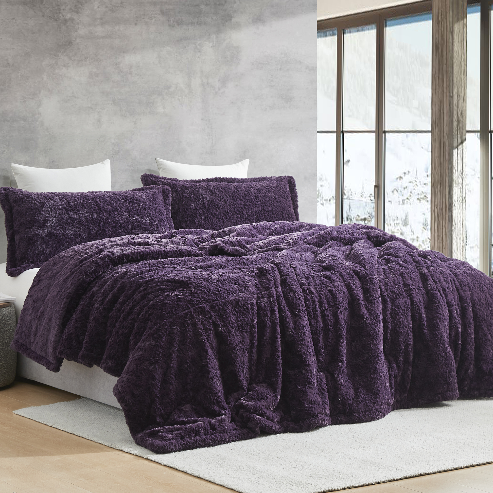 Wriggle With It - Coma Inducer® Oversized King Comforter - Darkest Possible Purplev