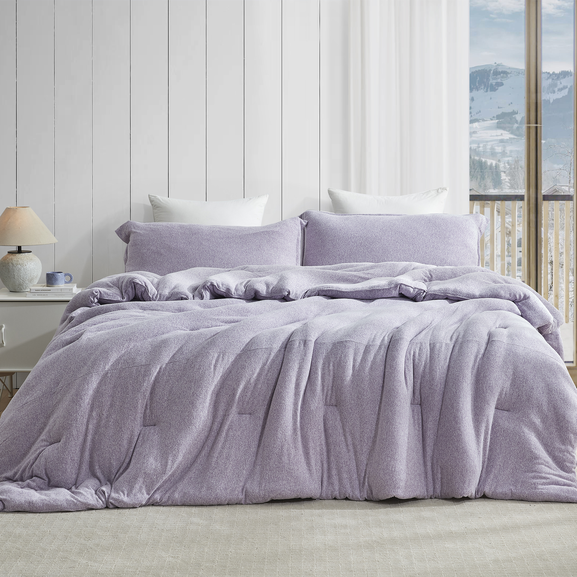 Sweater Weather - Coma Inducer® Oversized Queen Comforter - Snowy Purple