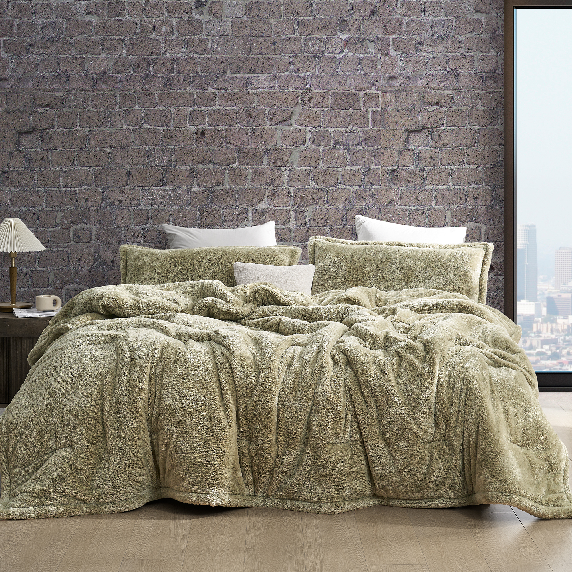 Coma Inducer® Oversized King Comforter - The Original Plush - Mossy Gray