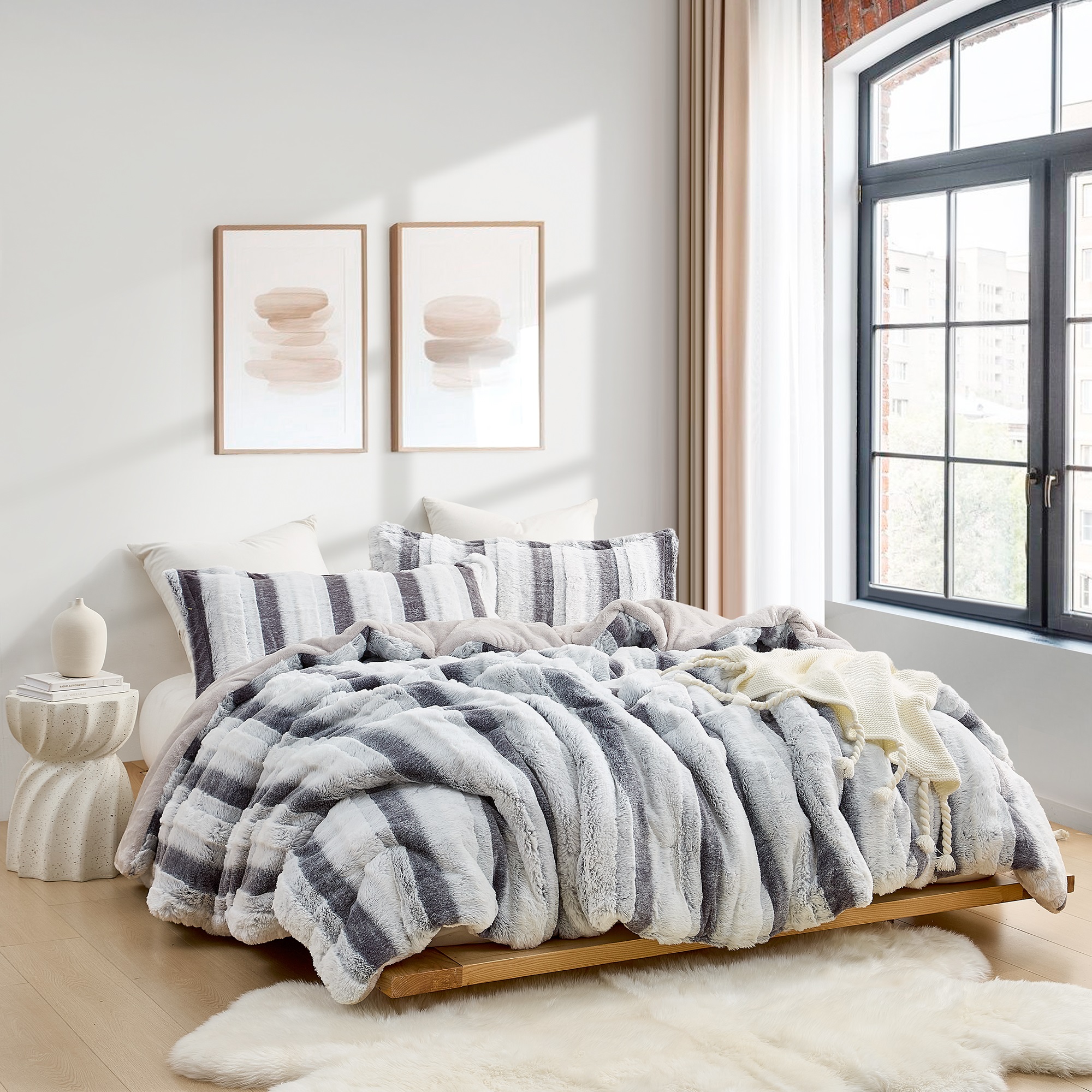 Layers on Layers Chunky Bunny - Coma Inducer® Oversized Comforter Set - Gray Tones