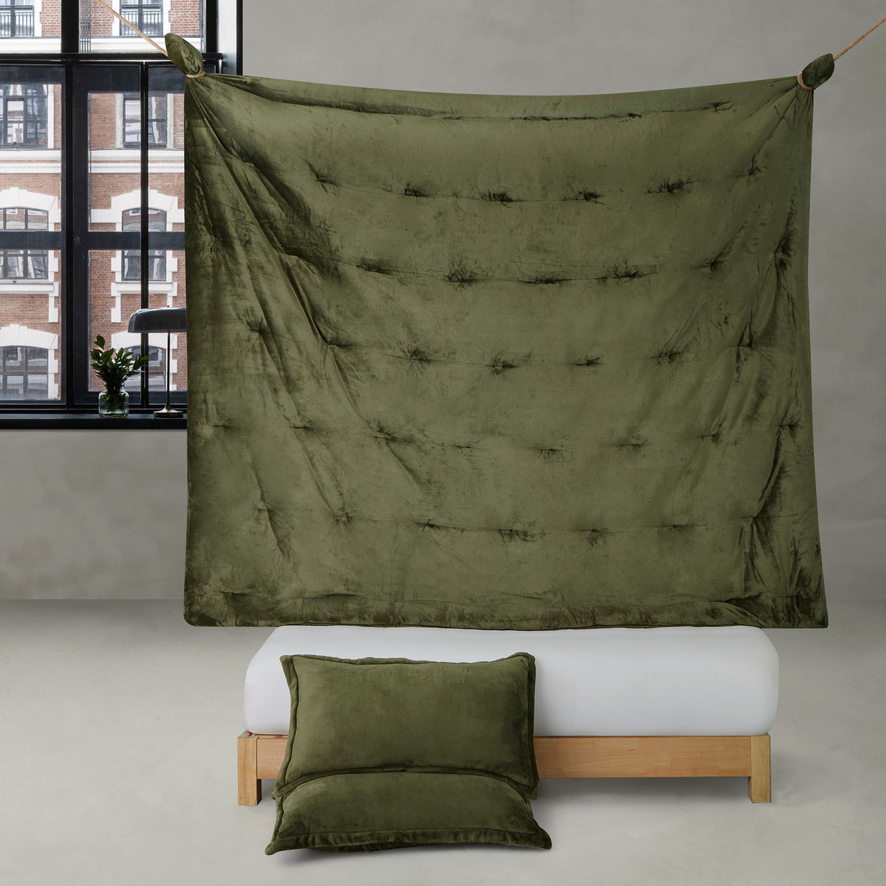 Thicker Than Thick - Coma Inducer® King Comforter - Standard Plush Filling - Winter Moss