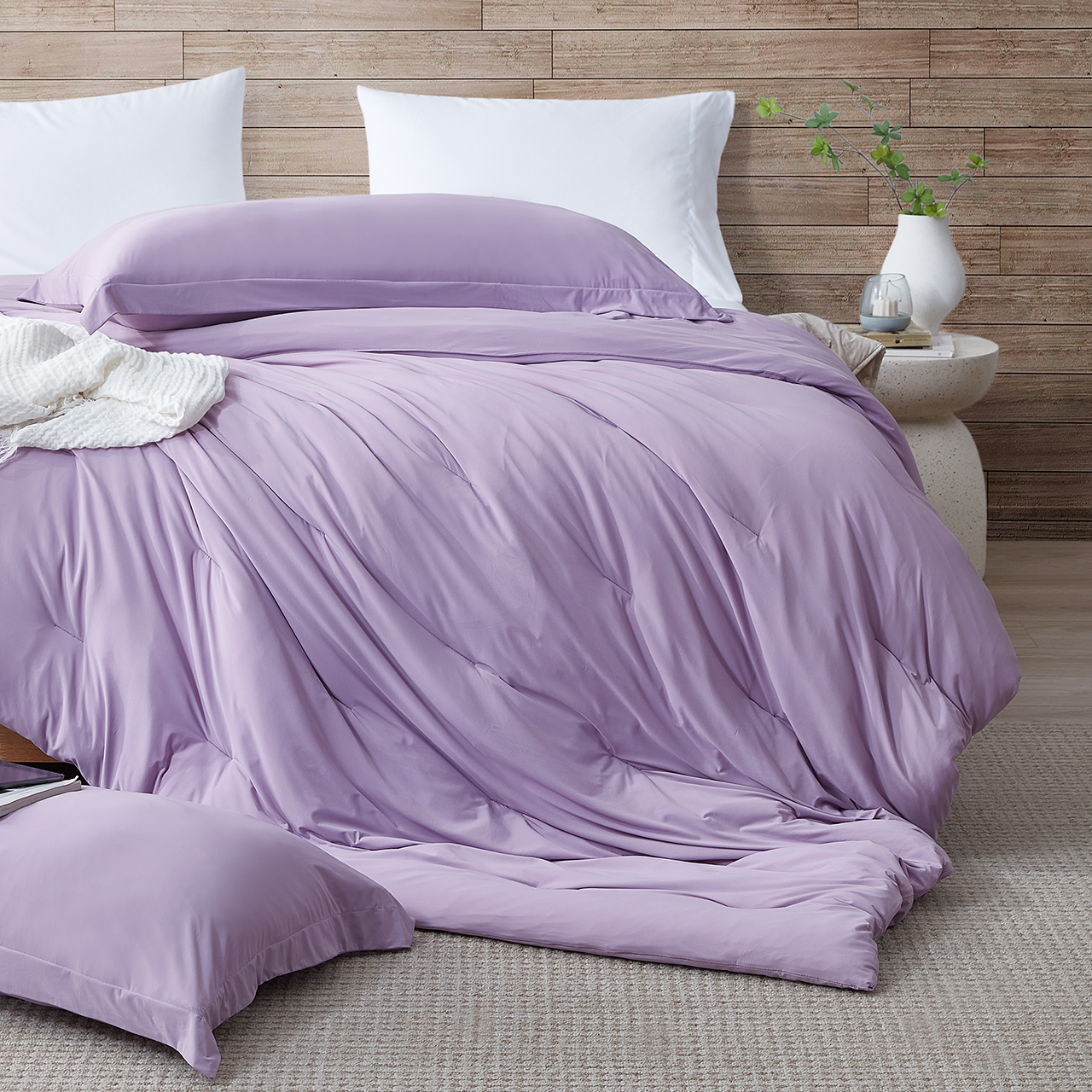 Lilac Purple Alaskan King Bedding Set Pretty Bedroom Decor Ideas for Alaskan King Sized Bed