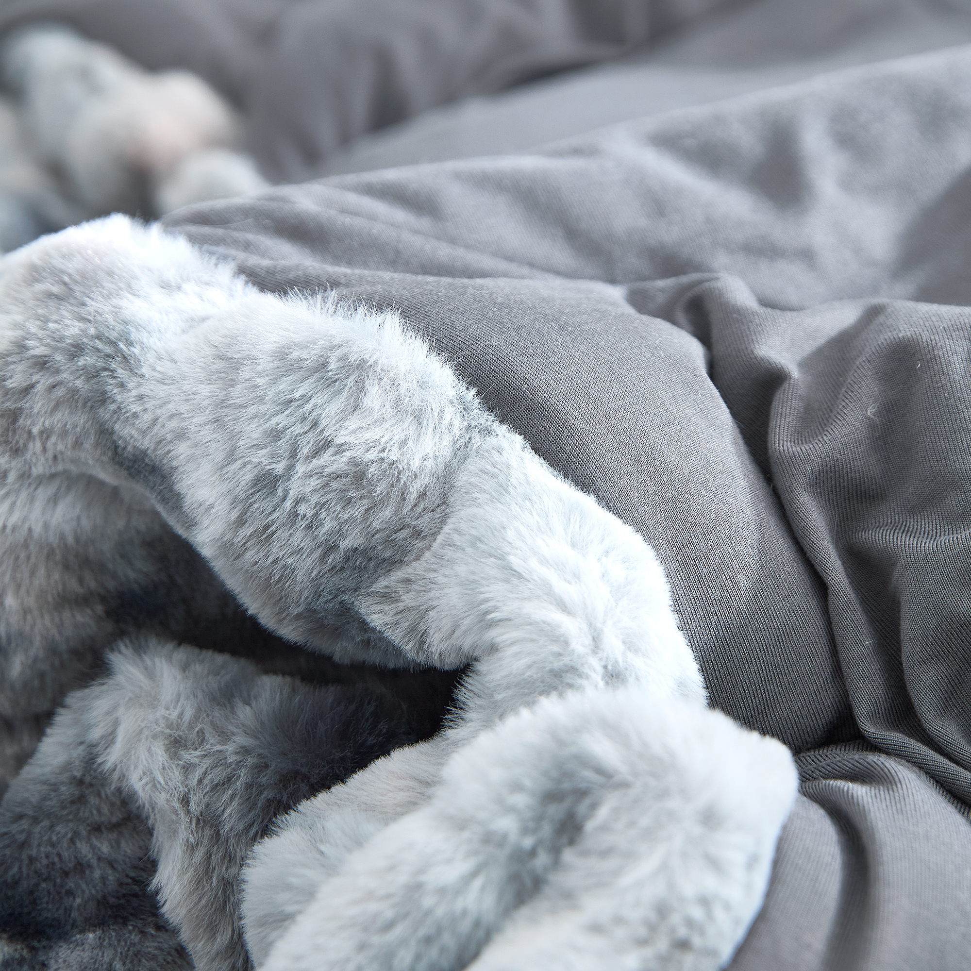 Chunky Bunny Spotty Yoga - Coma Inducer® Twin XL Comforter - White Gray