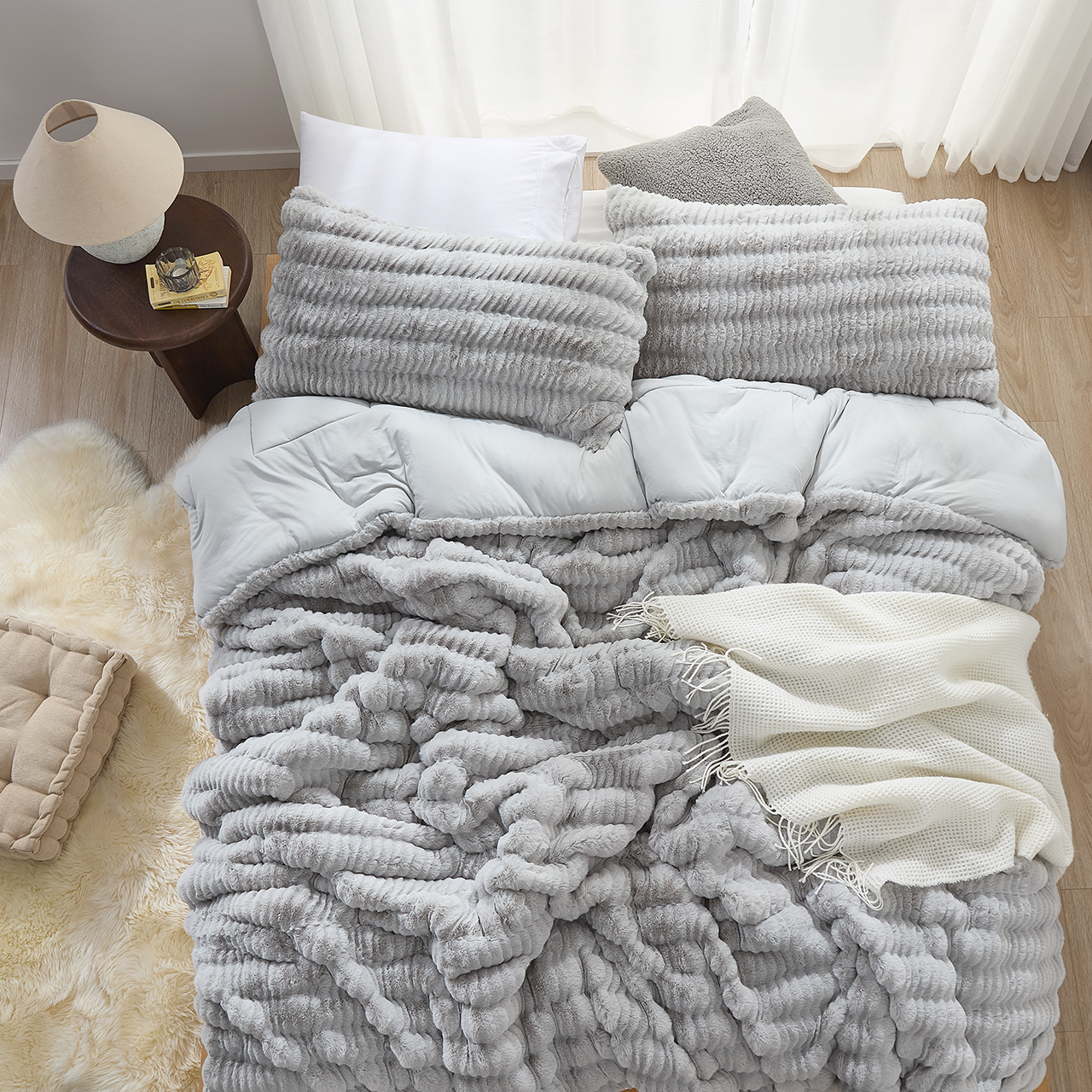 Chunky Bunny Peak of Cozy - Coma Inducer® Oversized Queen Comforter - Cozy Gray