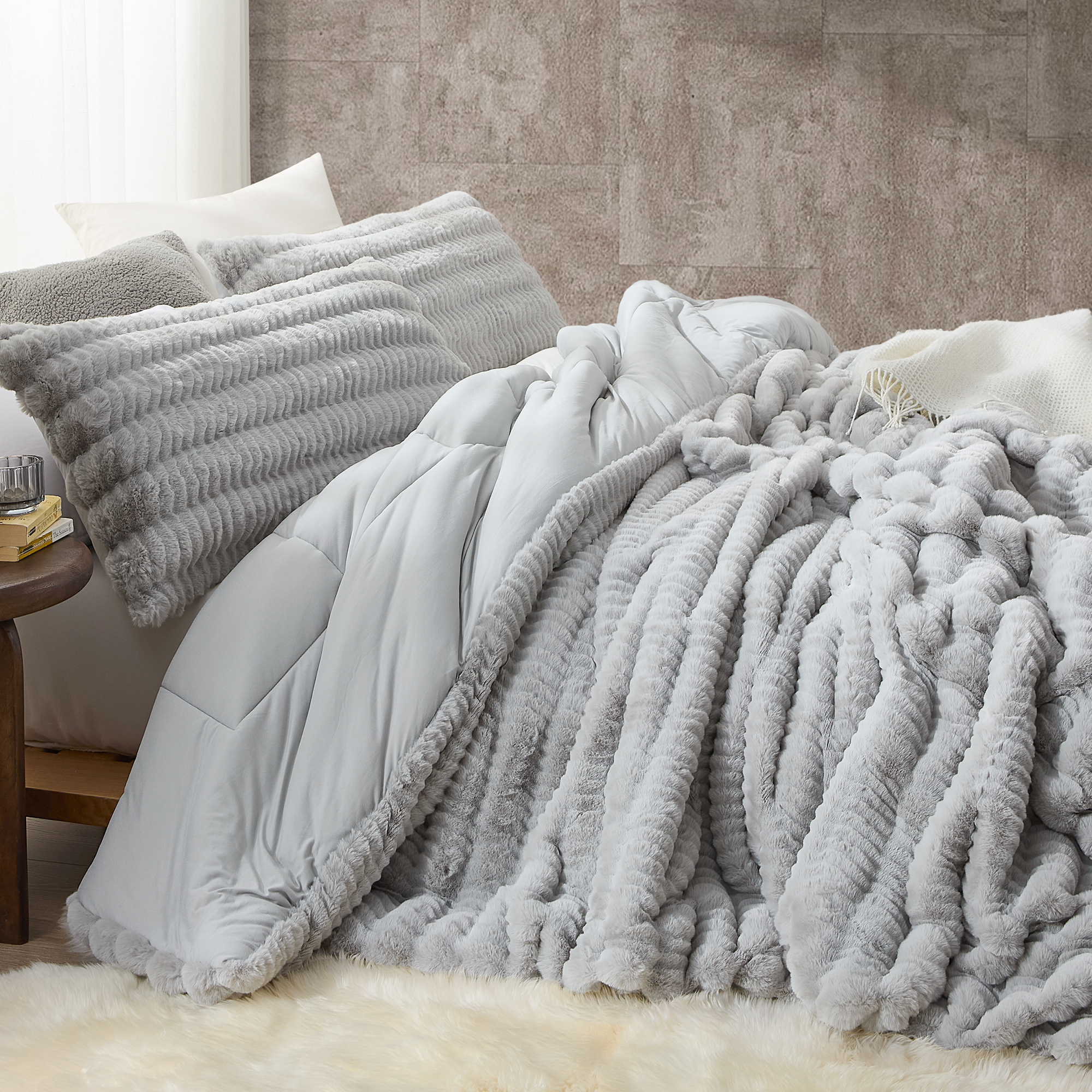 Chunky Bunny Peak of Cozy - Coma Inducer® Oversized Queen Comforter - Cozy Gray