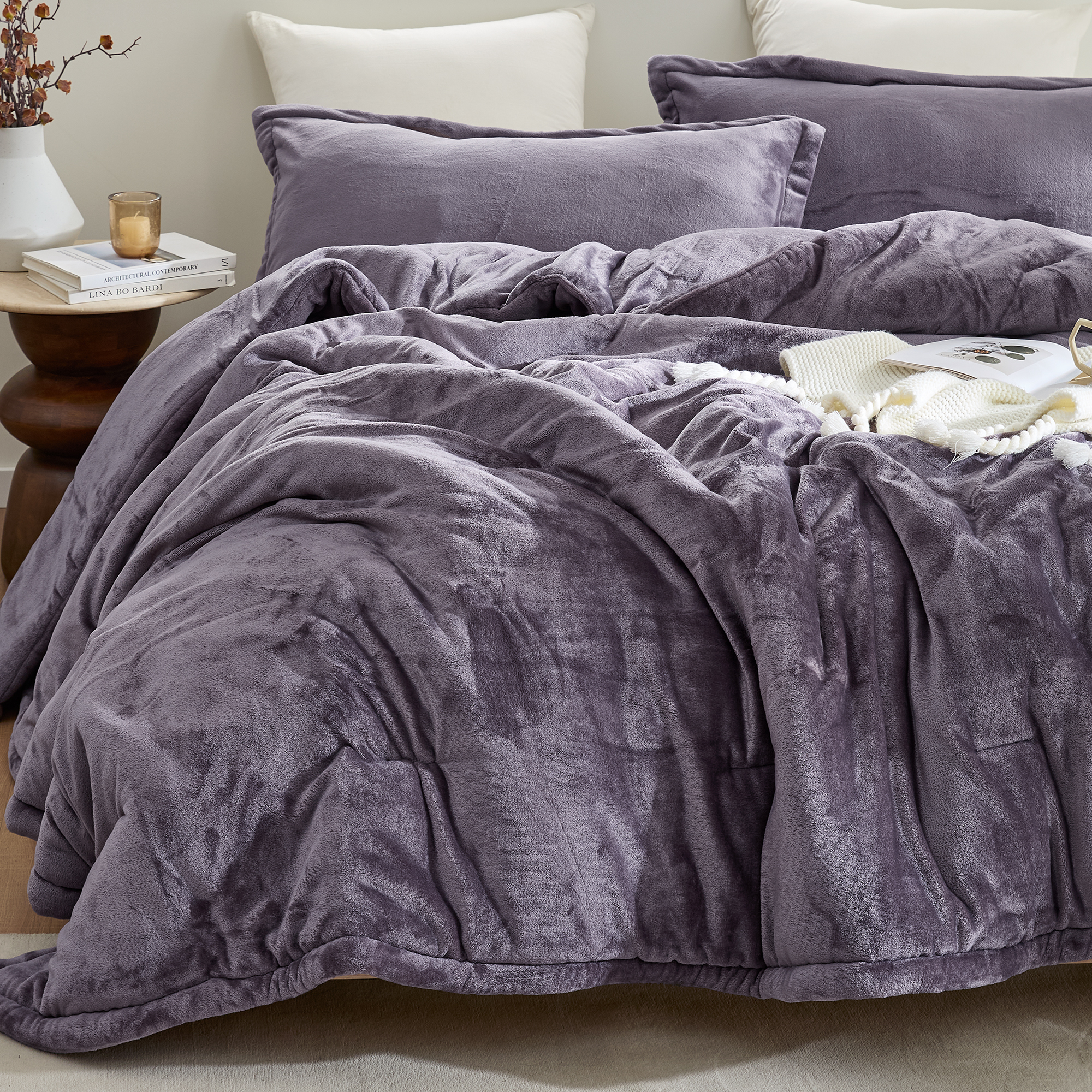 Touchy Feely - Coma Inducer® Oversized Comforter Set - Dark Core Gray