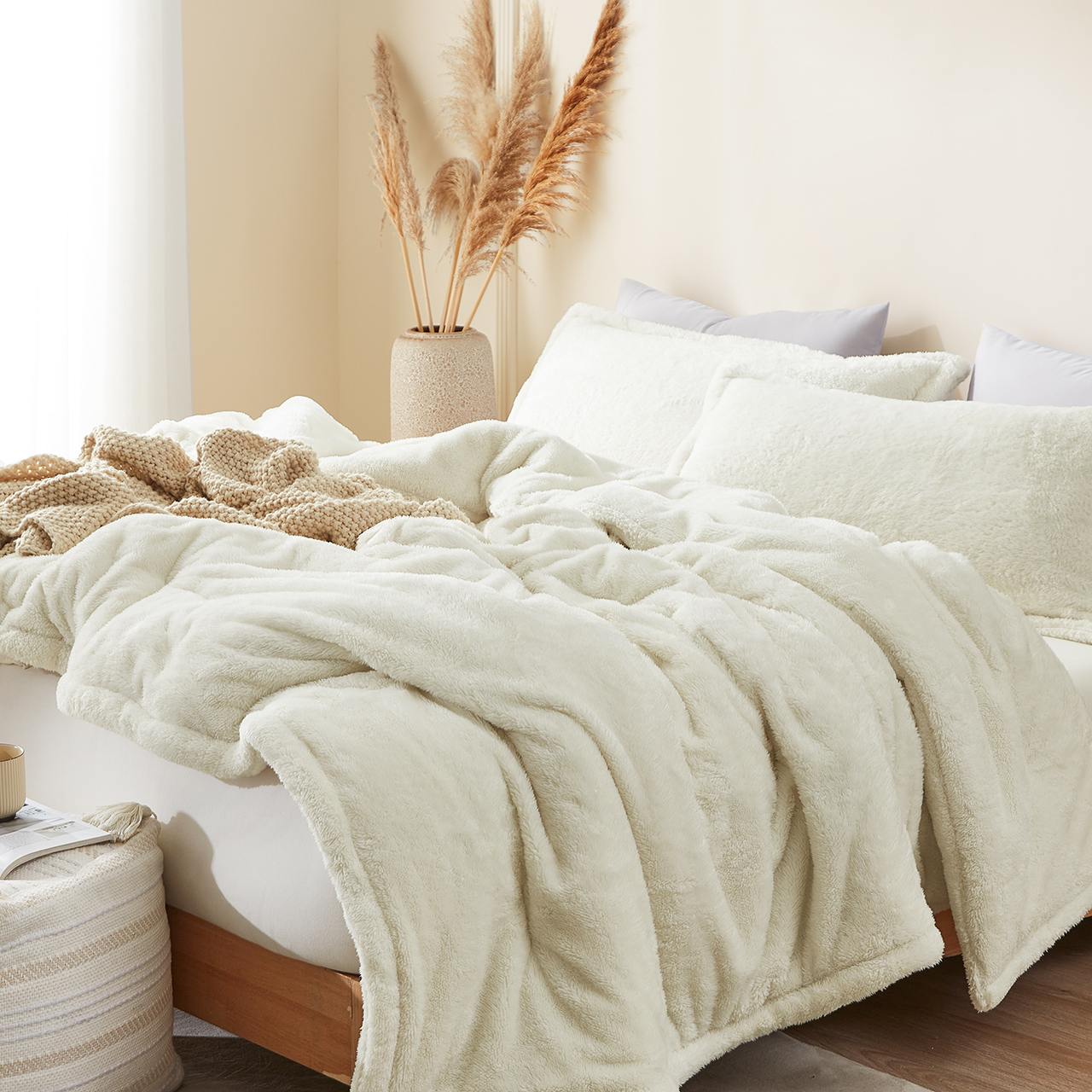 Coma Inducer® Oversized Queen Comforter - The Original Plush - Stalactite Cream