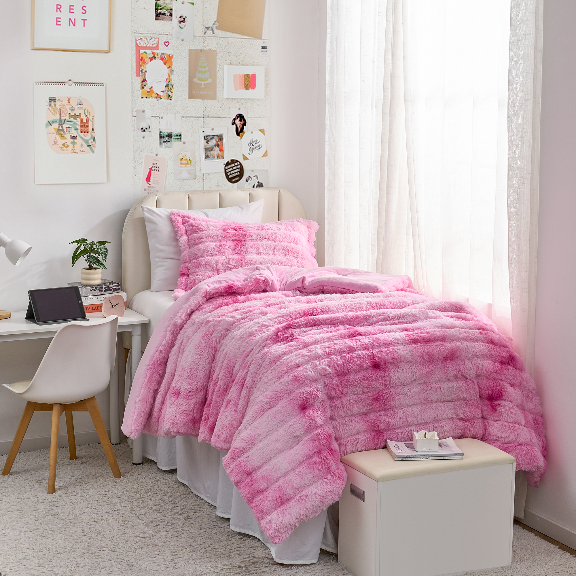 Snowball Chunky Bunny® - Coma Inducer® Twin XL Comforter Set - Pink Cosmos