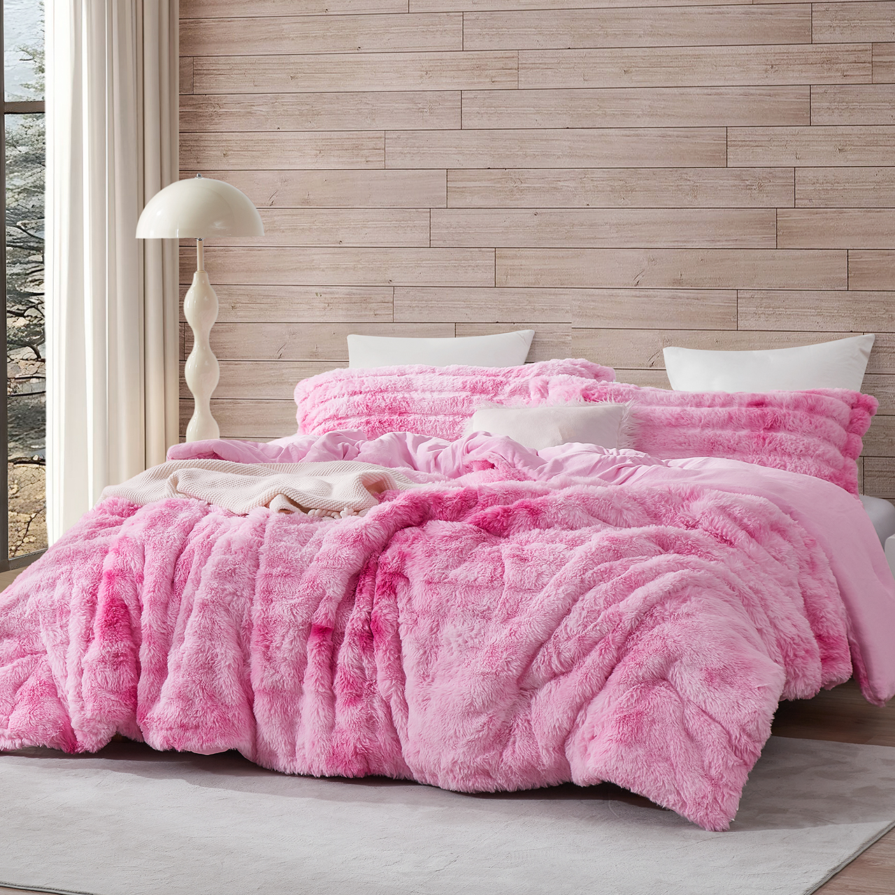 Snowball Chunky Bunny® - Coma Inducer® Oversized Queen Comforter Set - Pink Cosmos