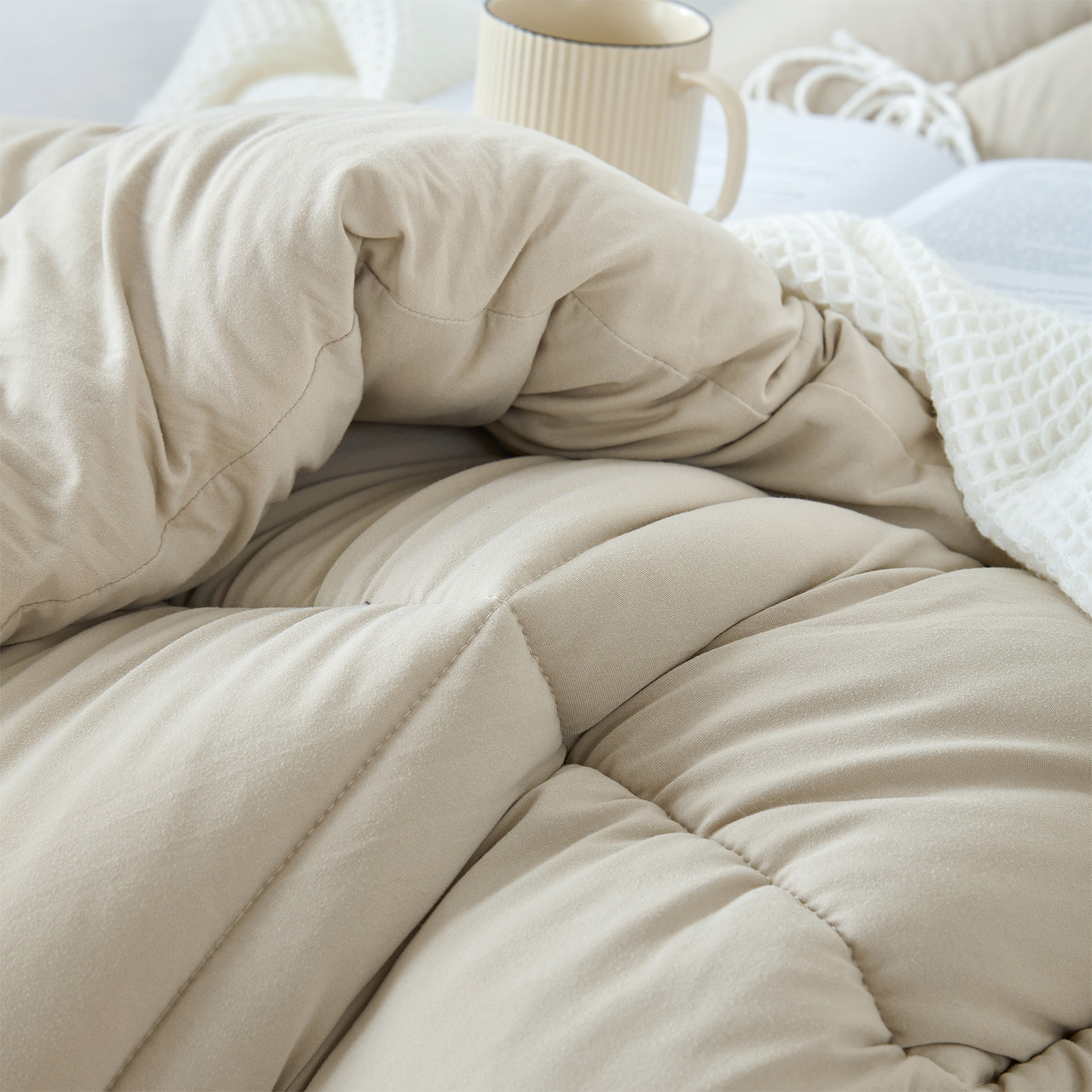 Soft and Stretchy King Oversized Comforter for King Pillow Top Mattress