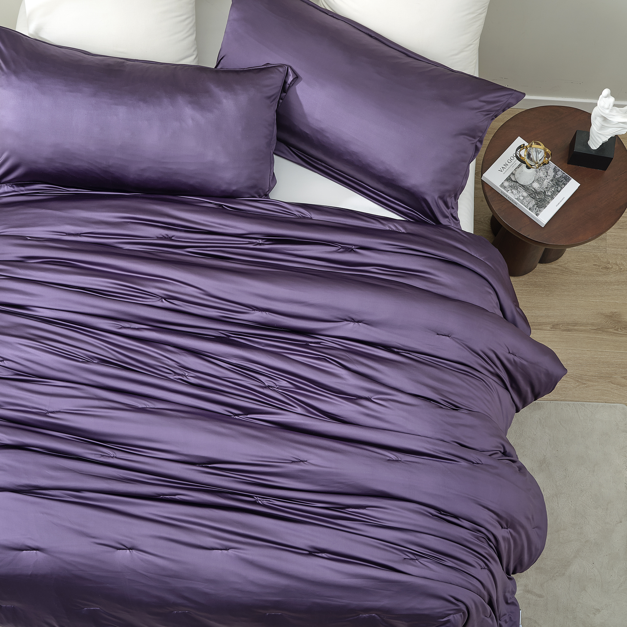 Satin Summer - Coma Inducer® Alaskan King Comforter Set - Purple Plumeria