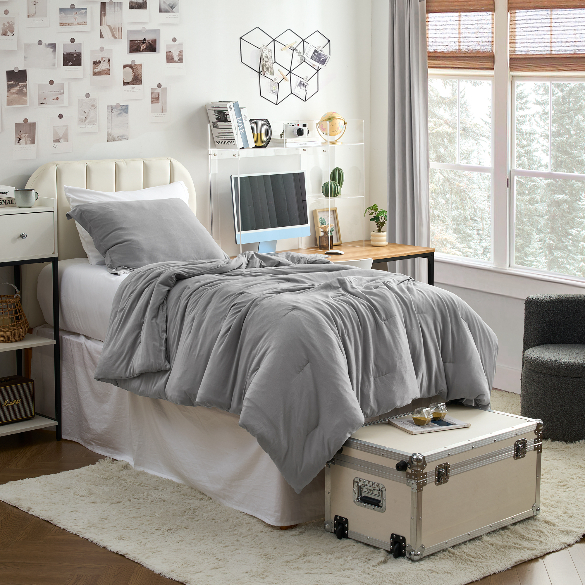 Chillin Panda - Coma Inducer® Oversized Twin Comforter Set - Cavern Gray