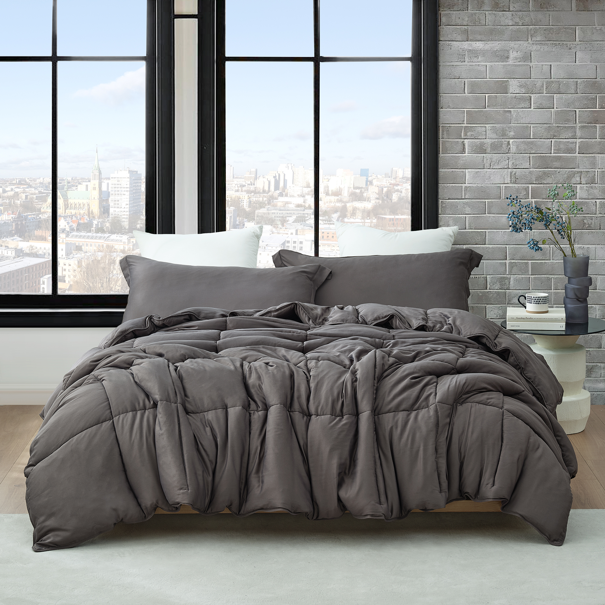 In The Thick of It - Coma Inducer® Alaskan King Comforter Set - Coal Smoke