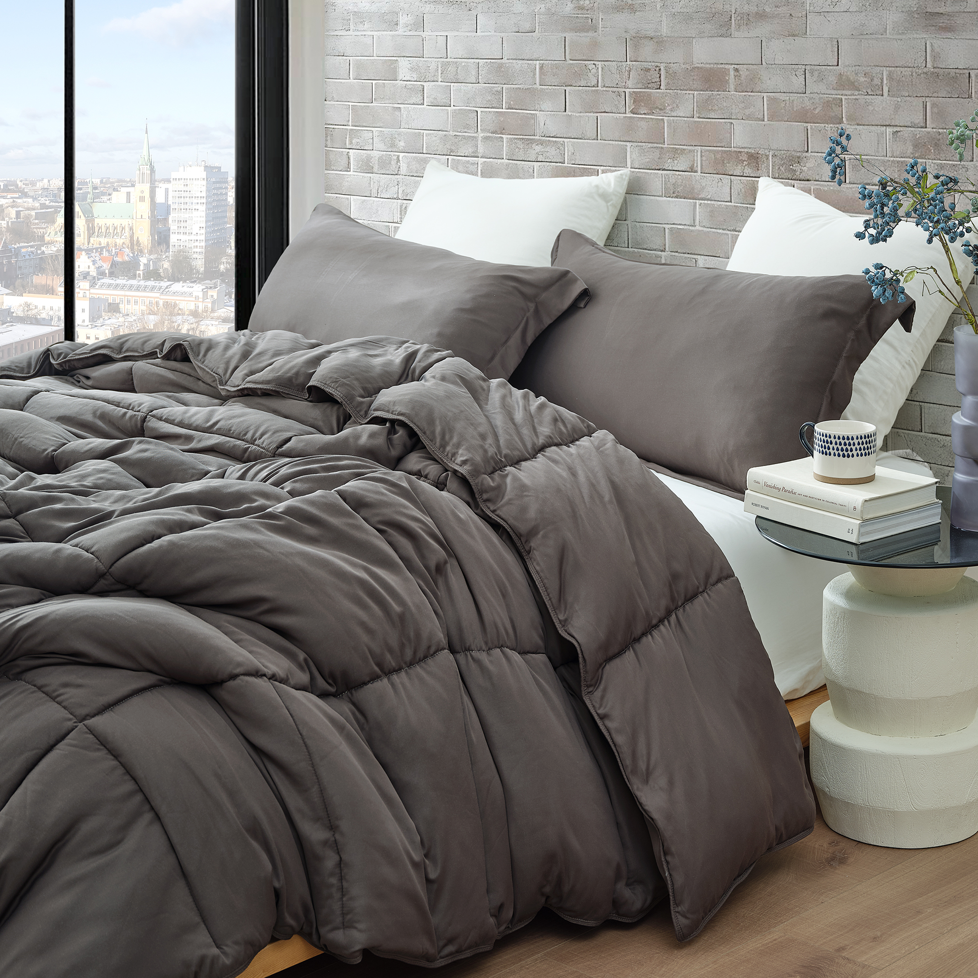 In The Thick of It - Coma Inducer® Alaskan King Comforter Set - Coal Smoke