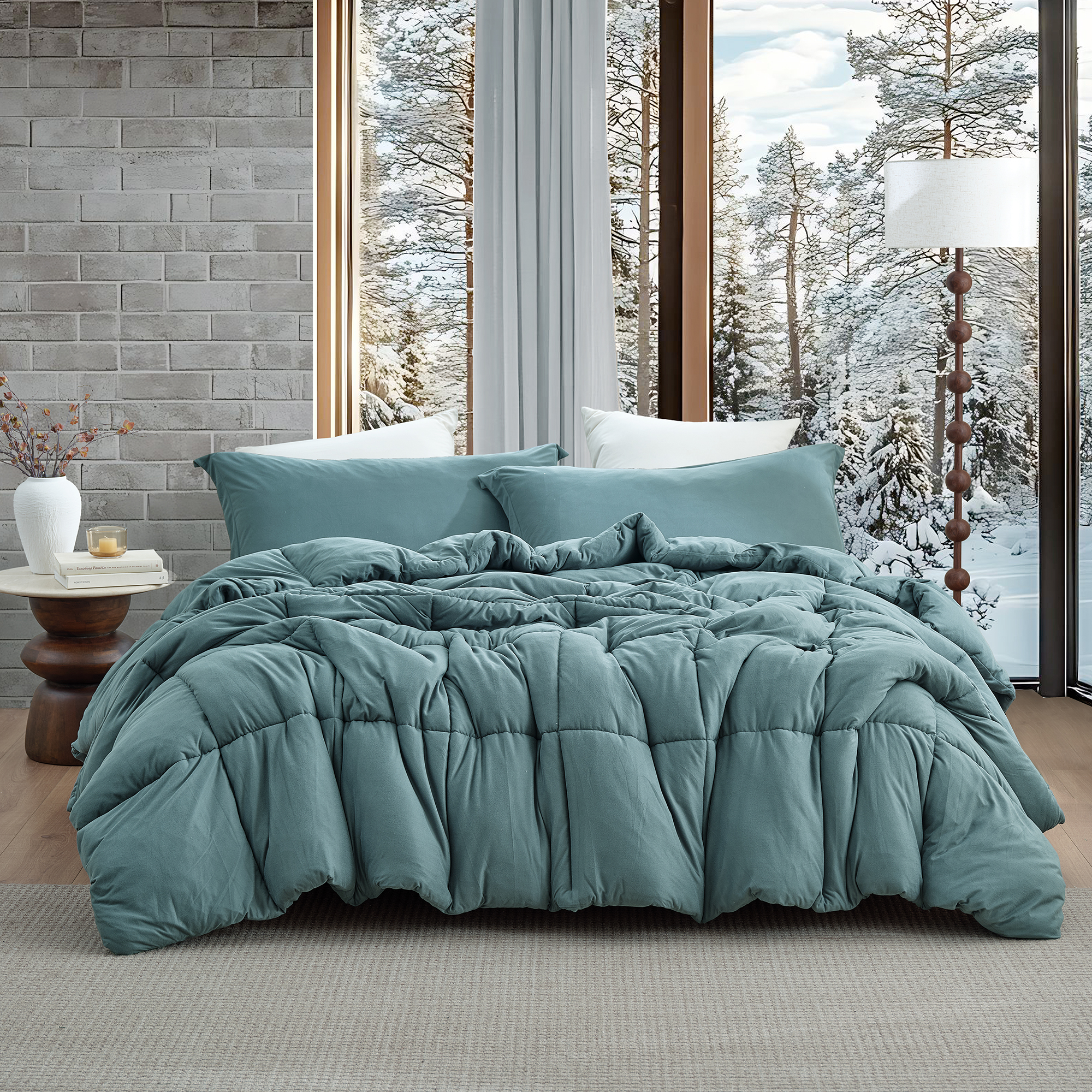 In The Thick of It - Coma Inducer® Oversized Queen Plush Comforter Set - Balsam Green