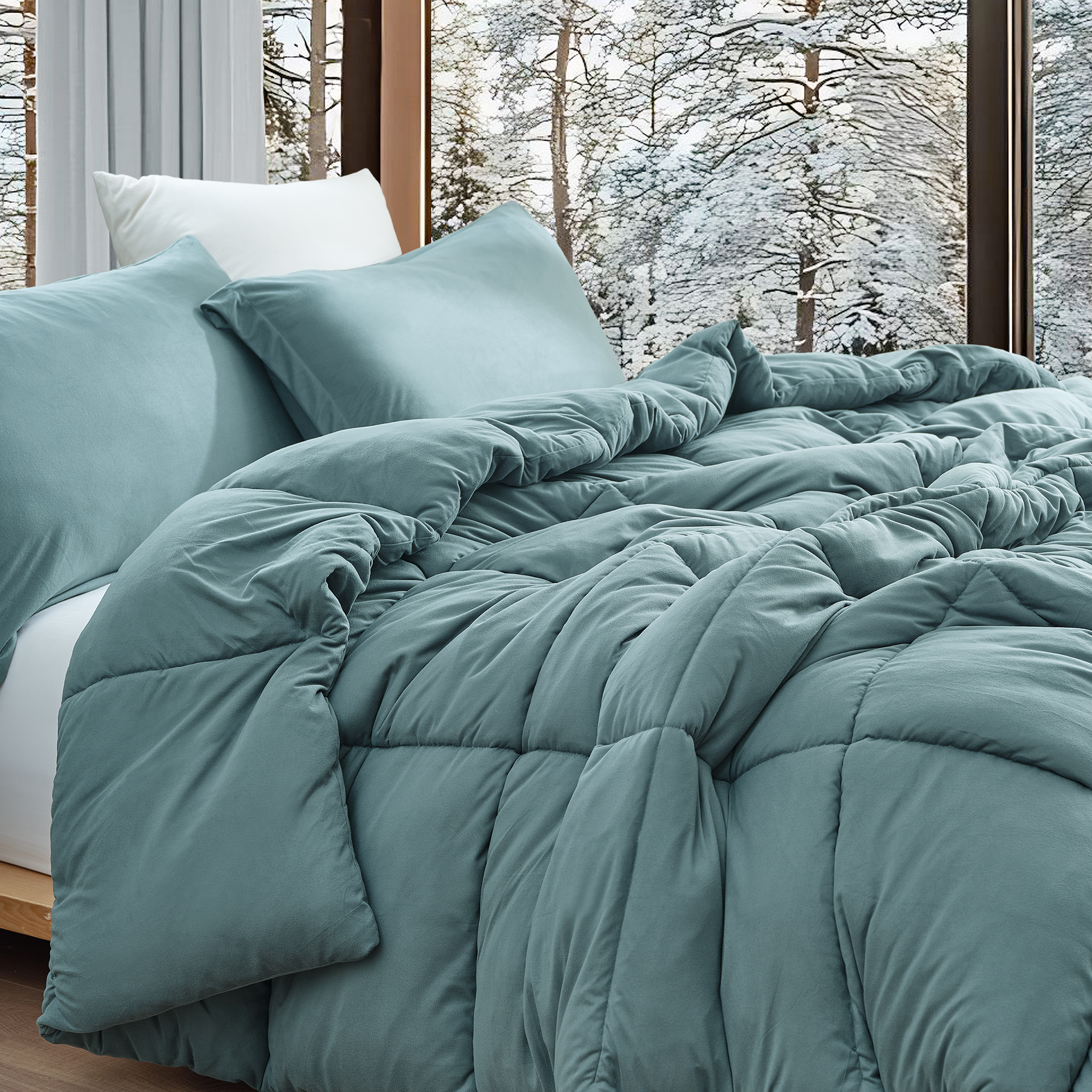 In The Thick of It - Coma Inducer® Oversized Plush Comforter Set - Balsam Green