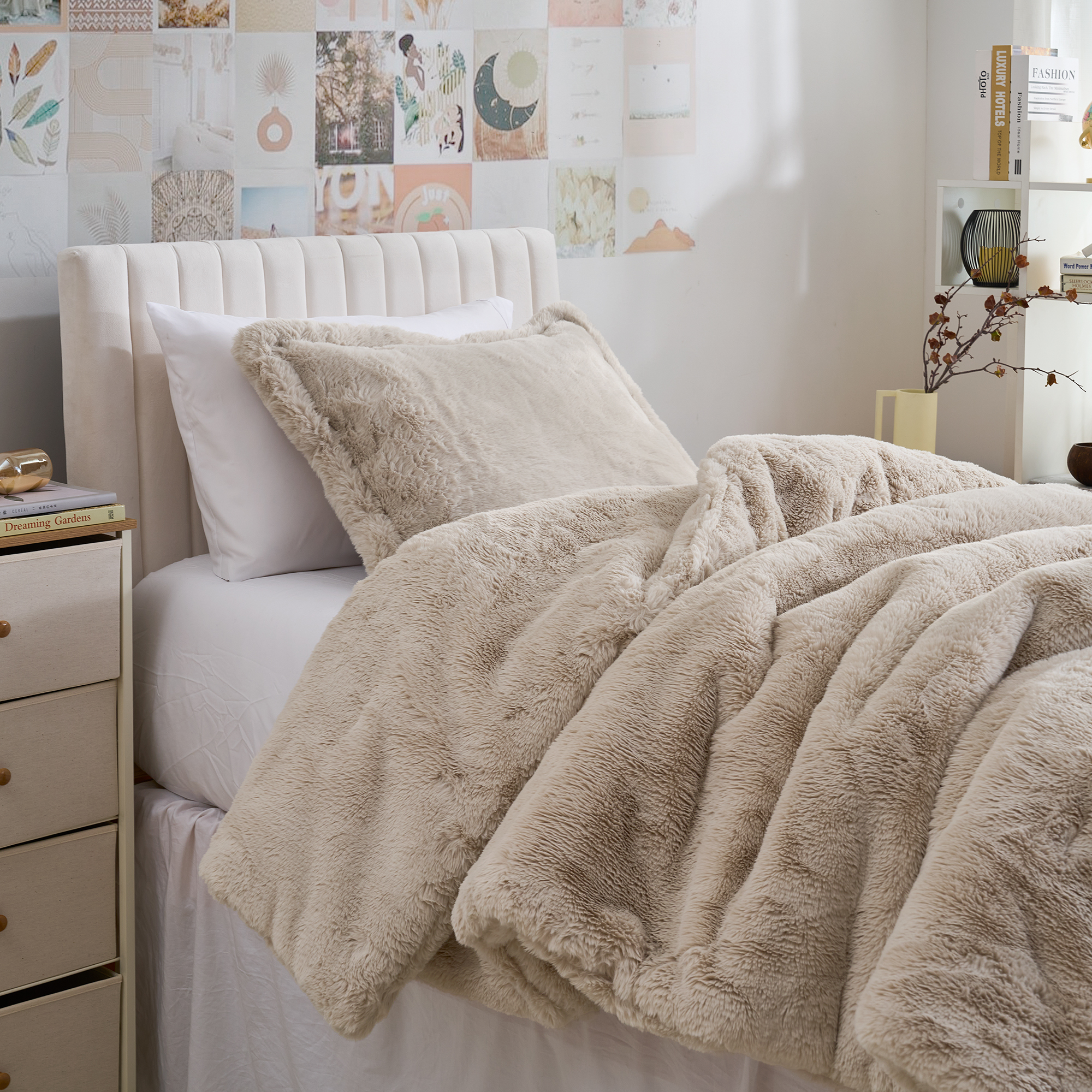 I Am Bed Serious - Coma Inducer® Oversized Twin Comforter Set - Taupe Cream