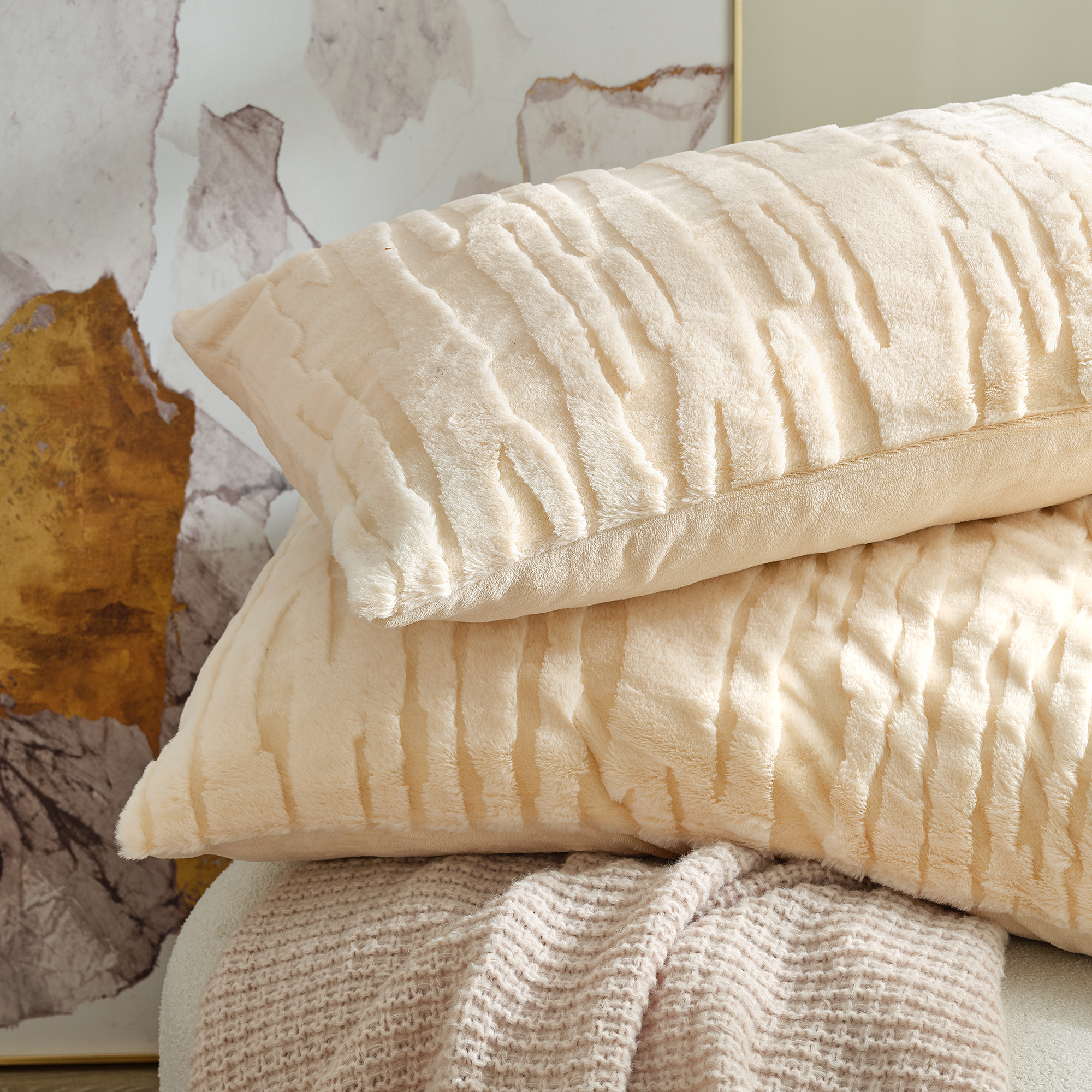 Desert Dunes - Coma Inducer® Oversized King Comforter Set - Buttercream