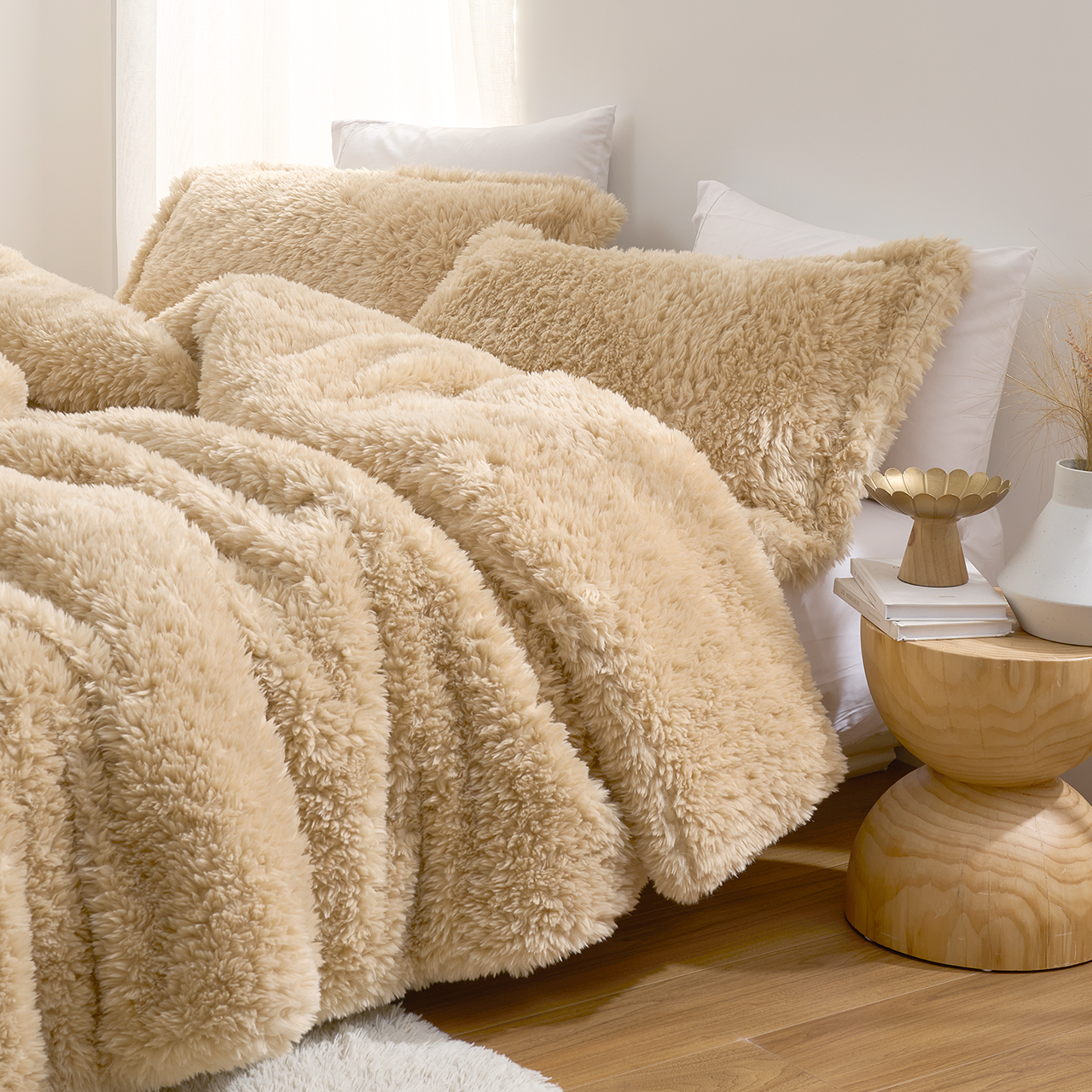 Woolly Mammoth - Coma Inducer® Oversized Queen Comforter Set - Cream Taupe