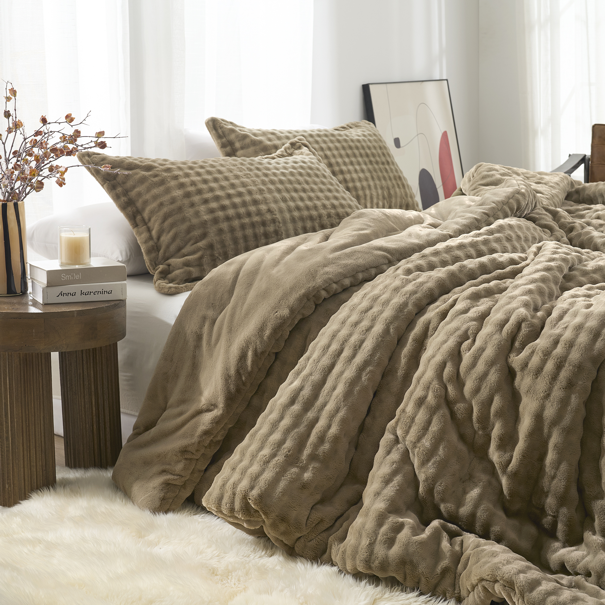 Snowball® Double Chunky Bunny - Coma Inducer® Oversized Comforter Set - Baby Coriander Brown