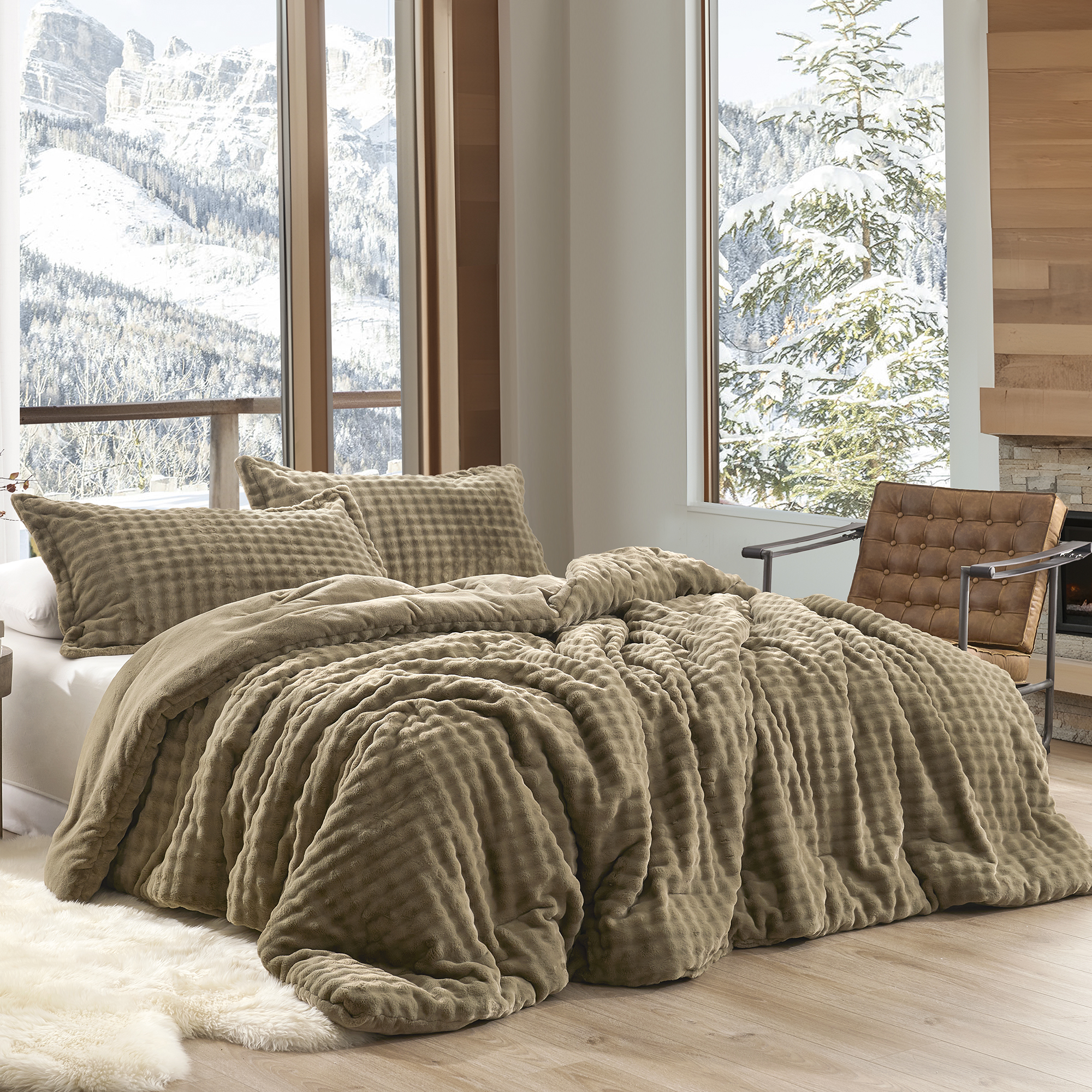 Snowball® Double Chunky Bunny - Coma Inducer® Oversized Comforter Set - Baby Coriander Brown