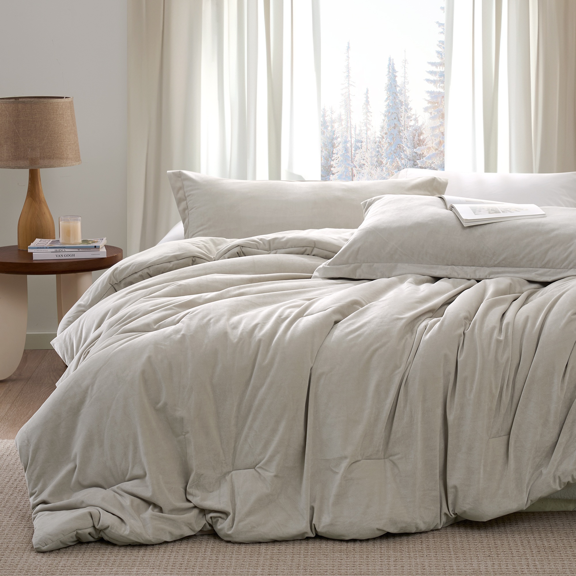 Love Thick® - Lofty Coma Inducer® Alaskan King Comforter Set - Pumice Steel