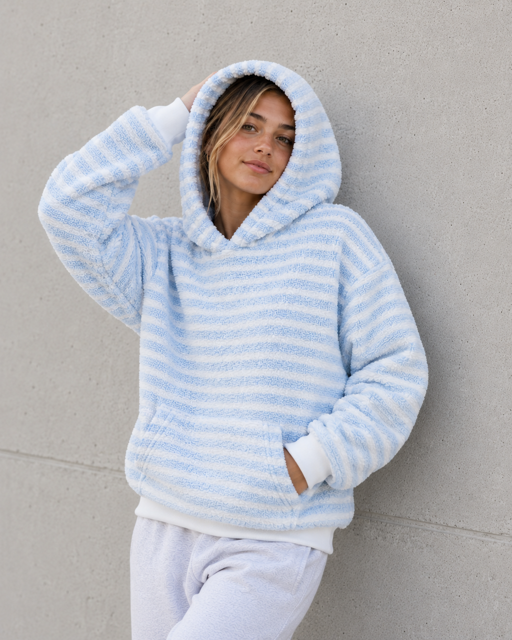 Coma Hoodie - Smoke Blue Stripe