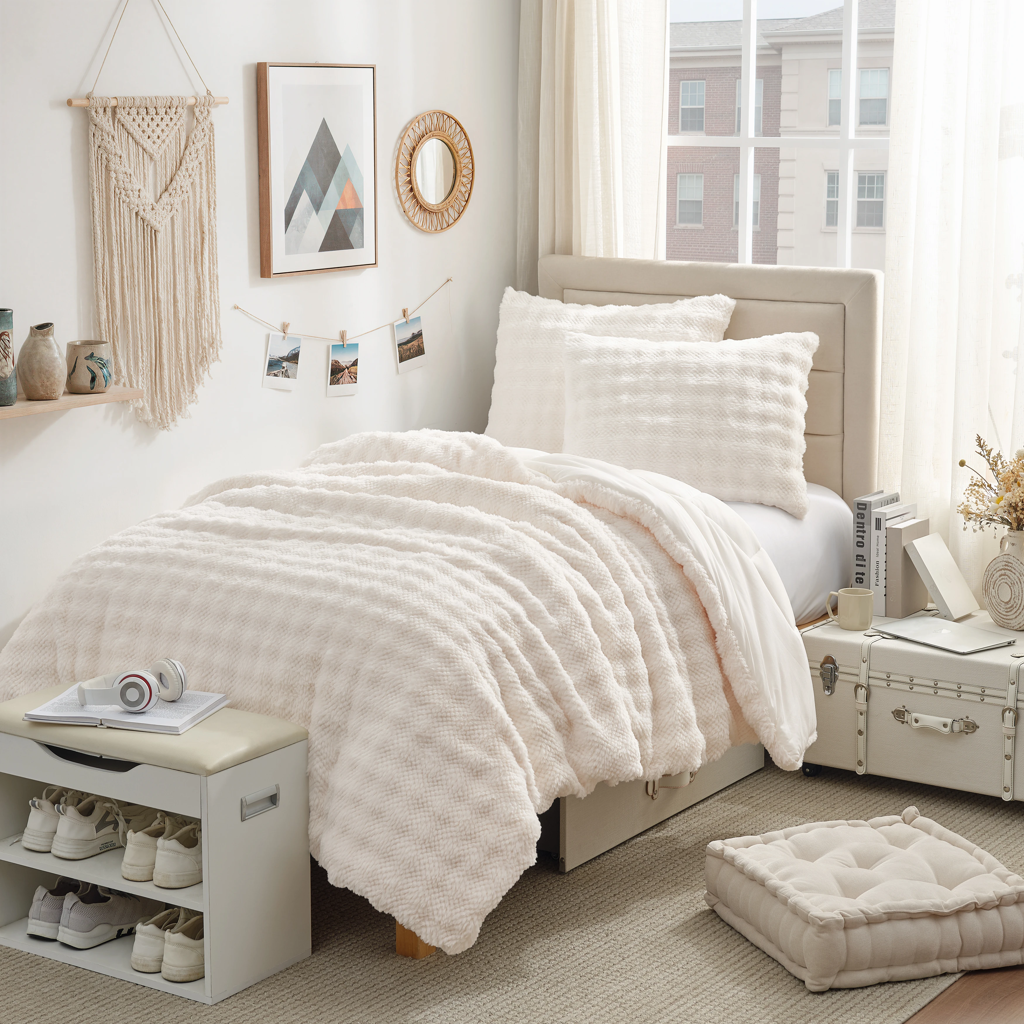 Snowball Honeycomb - Coma Inducer® Twin XL Comforter - Cream