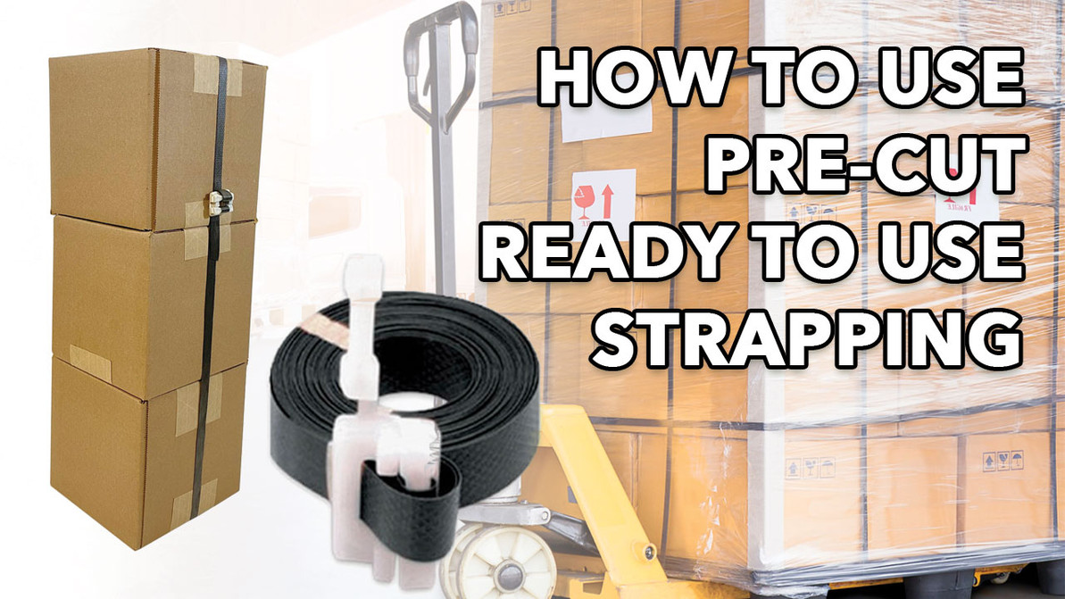 How to use & setup plastic pre-cut strapping banding for packing, pallets, furniture & more
